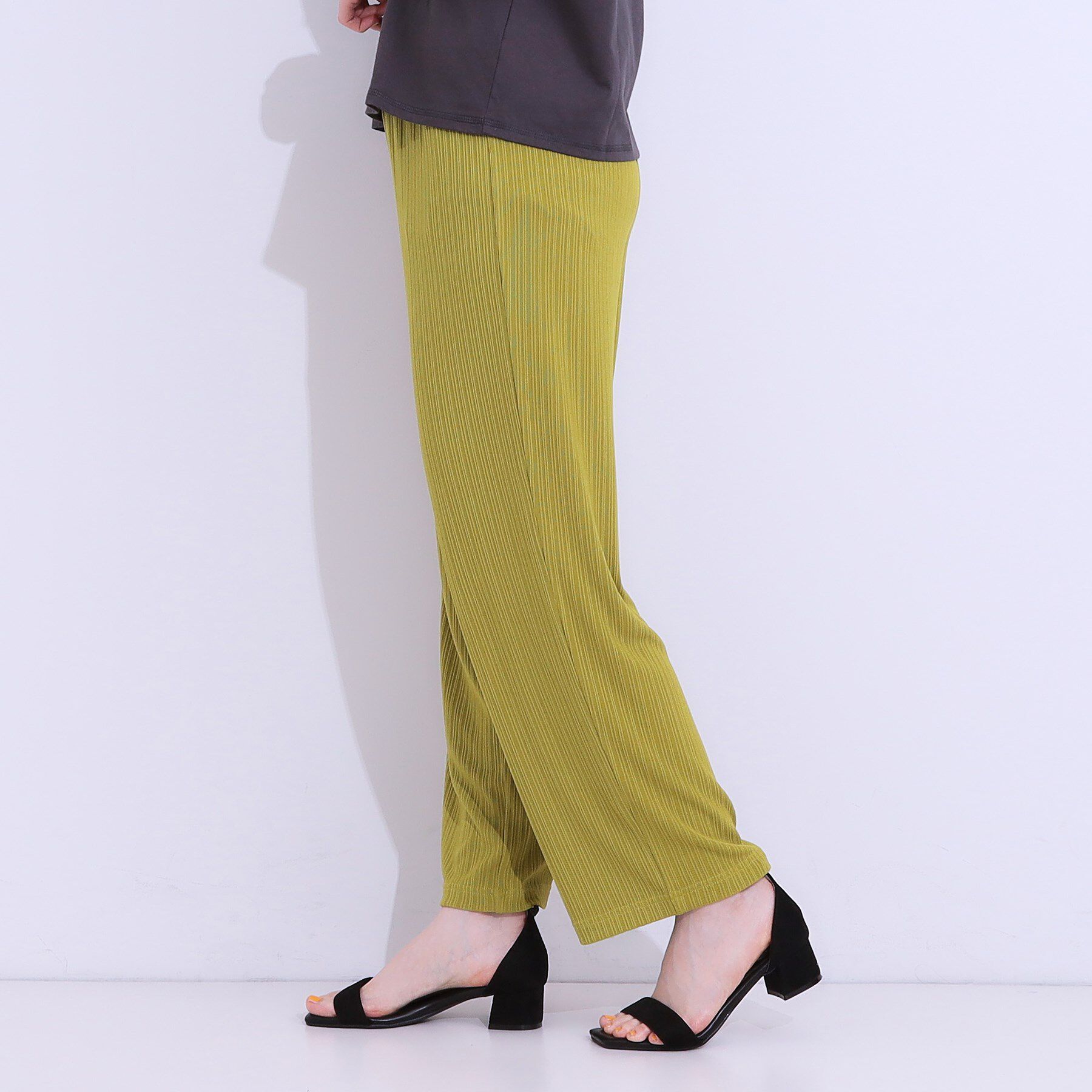 SHOO･LA･RUE「【S-LL】さらっと穿けて動きやすい リブイージーパンツ」|その他|