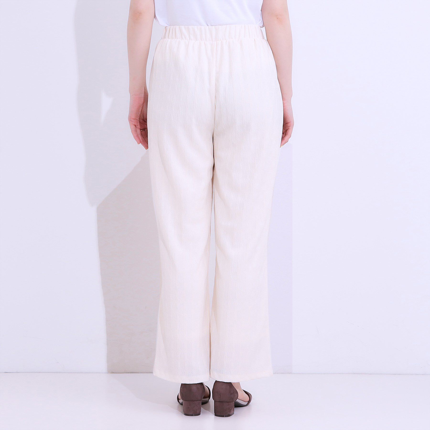 SHOO･LA･RUE「【洗える/S-LL】ウエストゴムで楽ちん ジャカード柄イージーパンツ」|その他|