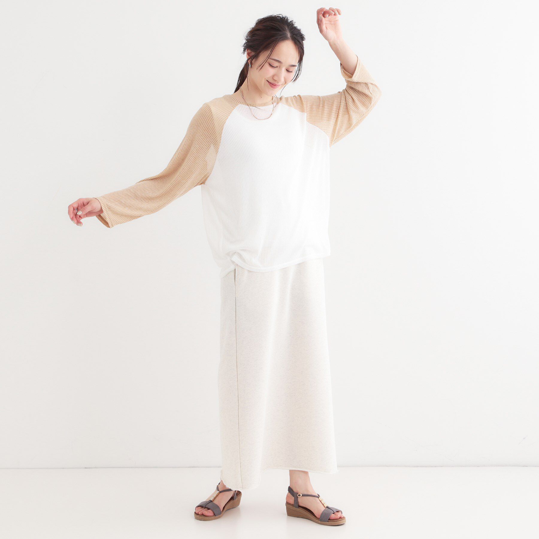 SHOO･LA･RUE「【S-LL】シアーラグランロンT」|Tシャツ・カットソー|