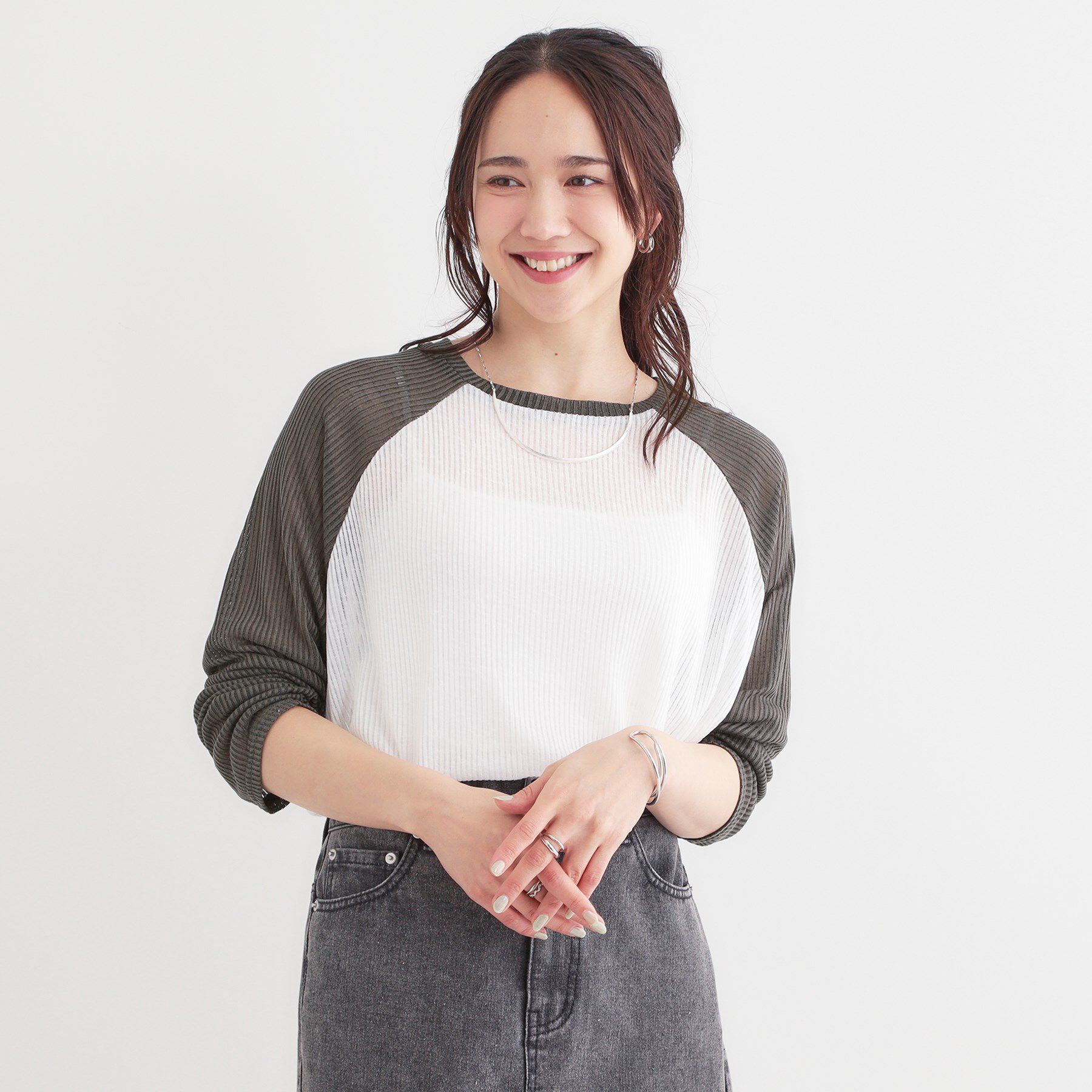 SHOO･LA･RUE「【S-LL】シアーラグランロンT」|Tシャツ・カットソー|