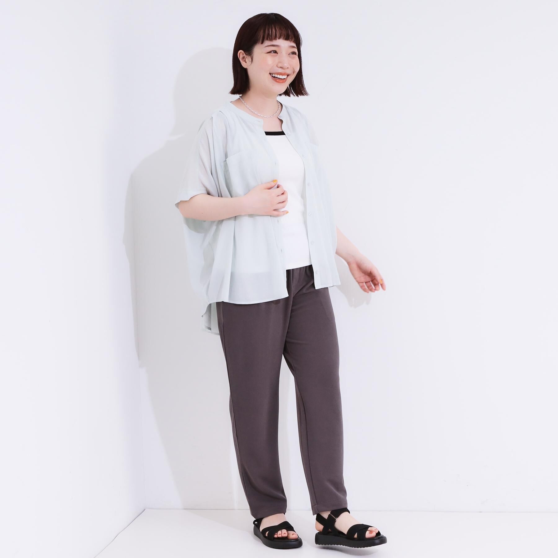 SHOO･LA･RUE「【S-LL】2WAYネック リブタンクトップ」|キャミソール|