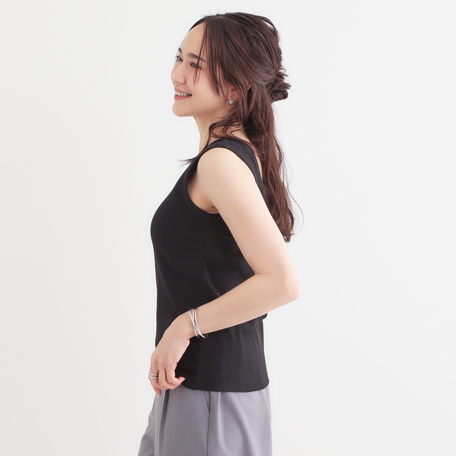 SHOO･LA･RUE「【S-LL】2WAYネック リブタンクトップ」|キャミソール|