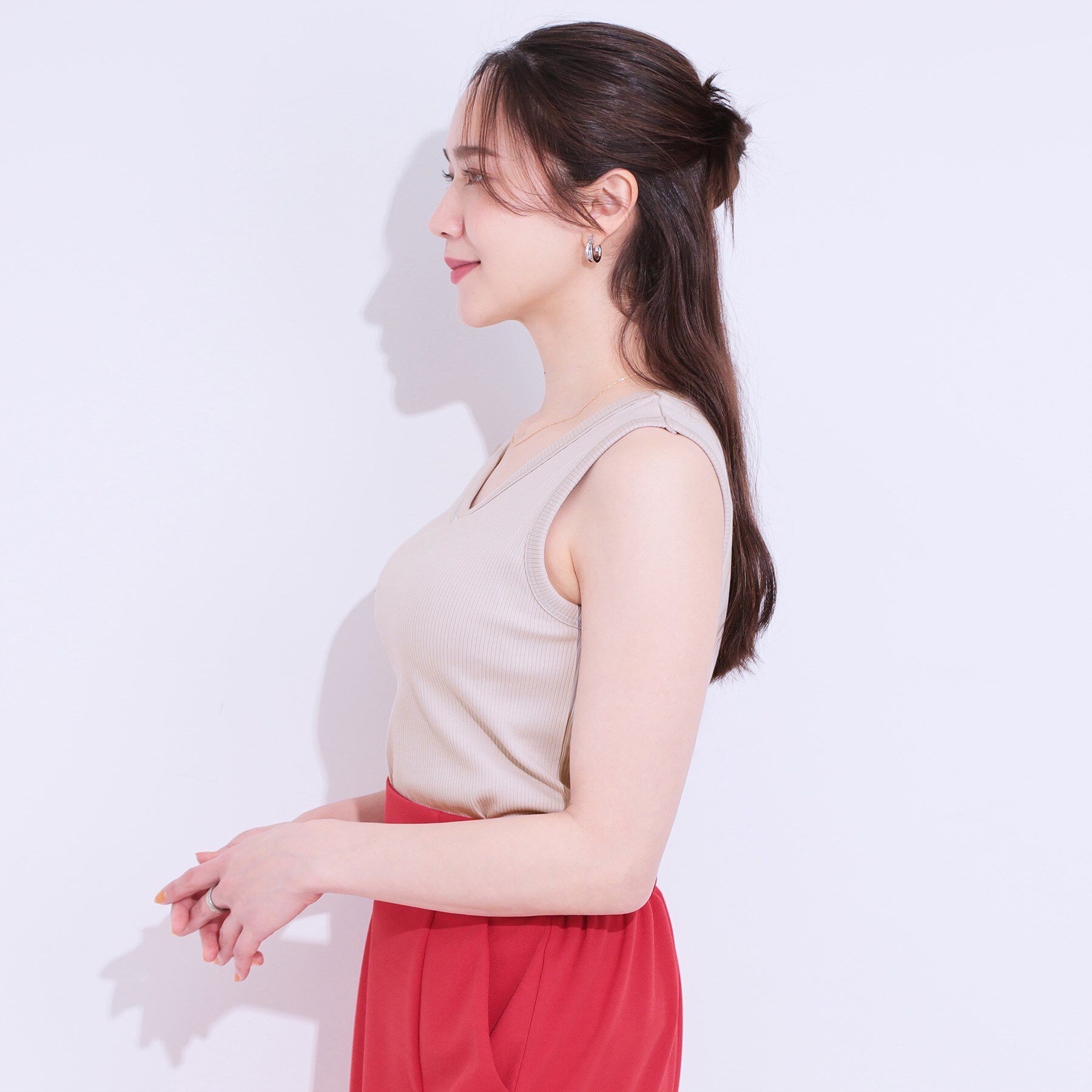 SHOO･LA･RUE「カップ付きテレコタンクトップ」|キャミソール|