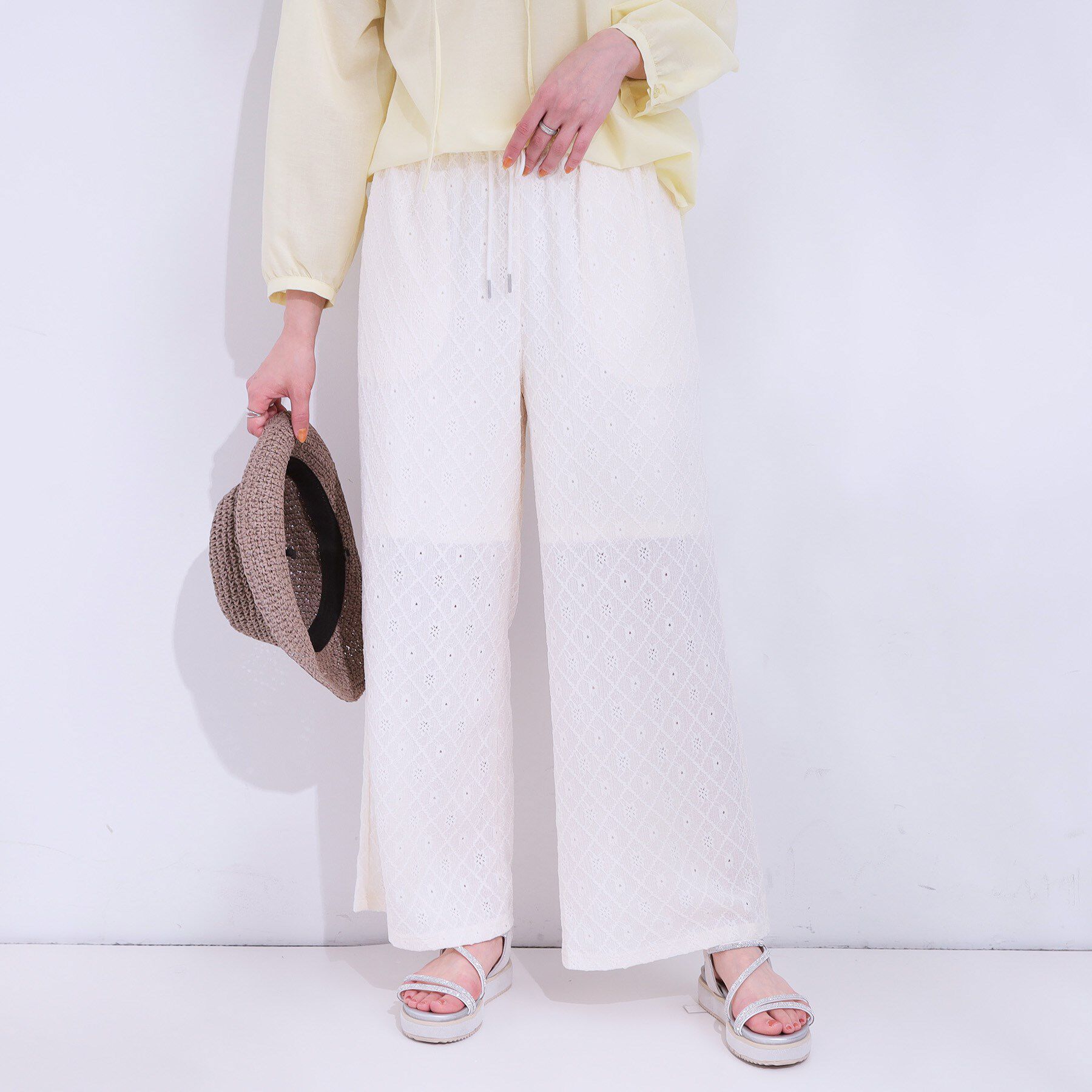 SHOO･LA･RUE「幾何学レース調 イージーパンツ」|その他|