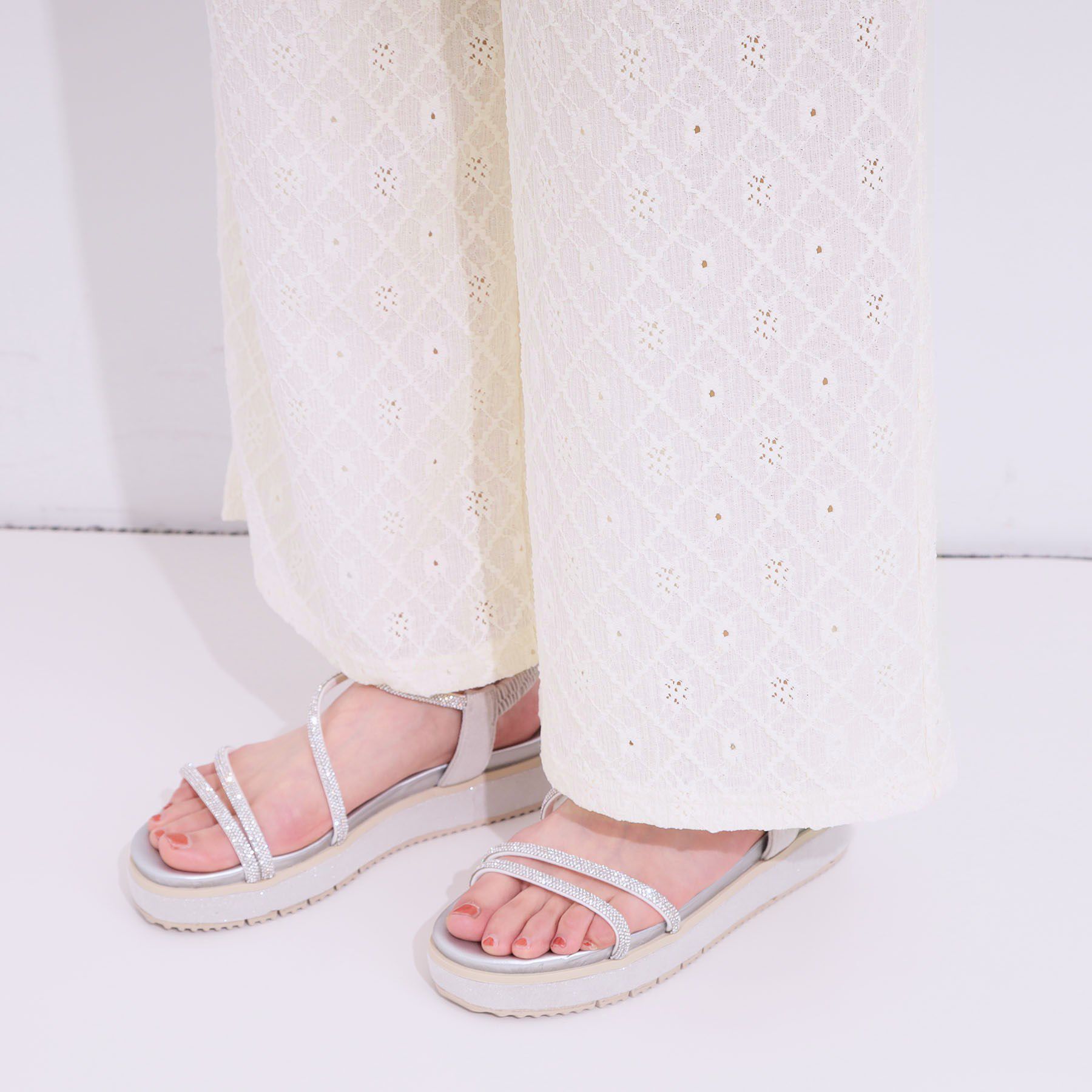 SHOO･LA･RUE「幾何学レース調 イージーパンツ」|その他|