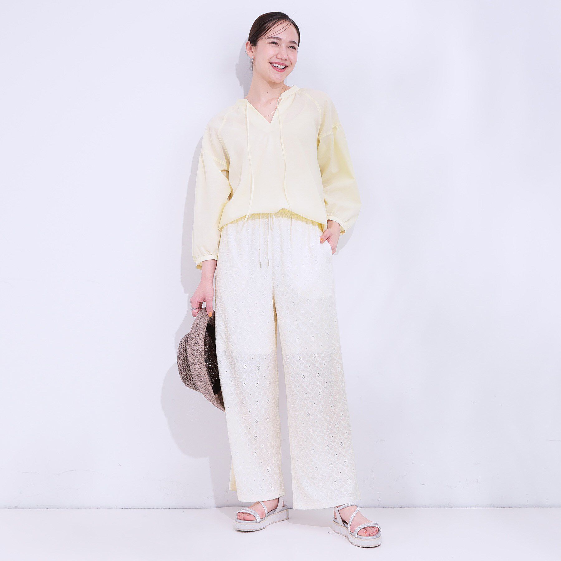 SHOO･LA･RUE「幾何学レース調 イージーパンツ」|その他|