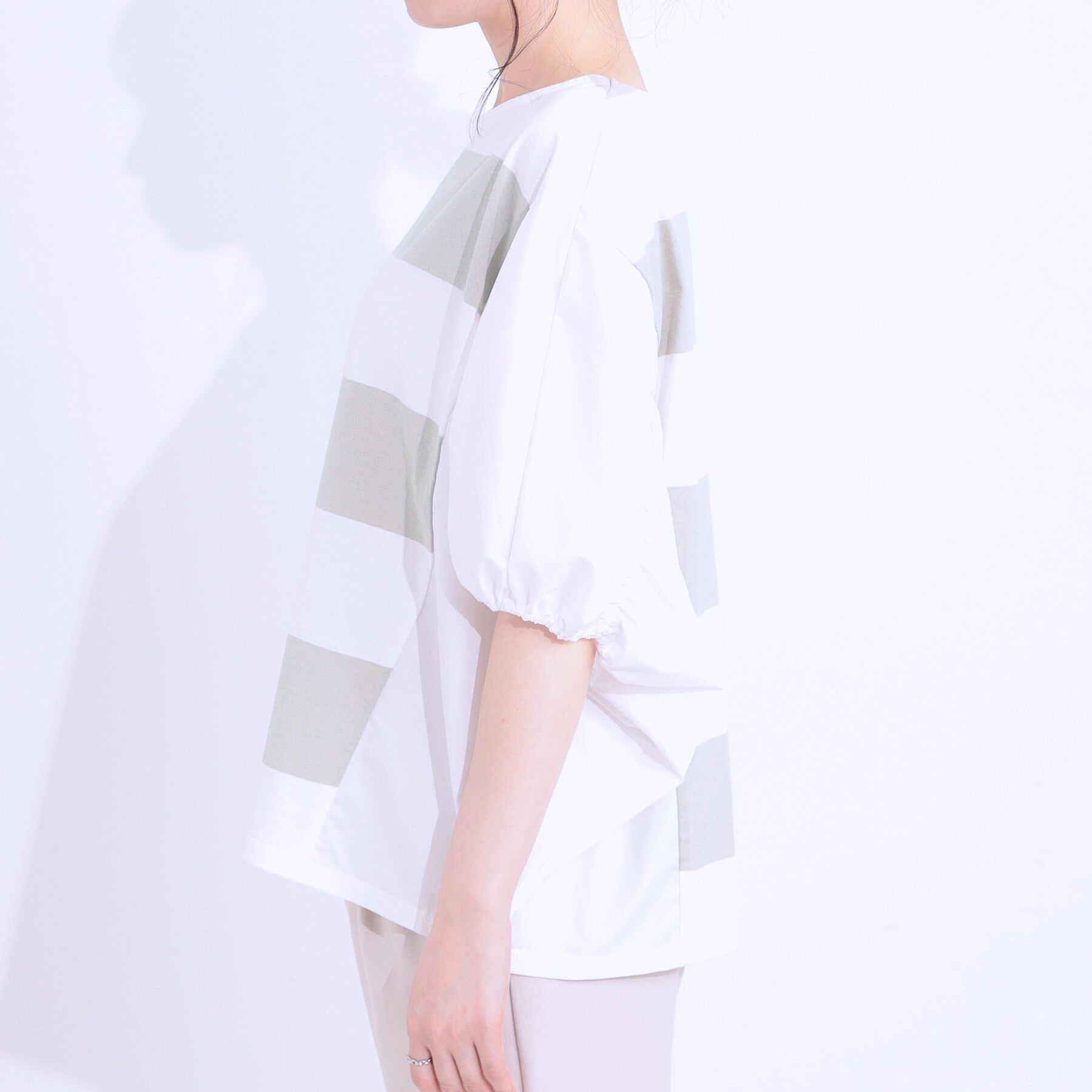 SHOO･LA･RUE「ふわりシルエットが新しい ワイドピッチボーダートップス」|Tシャツ・カットソー|