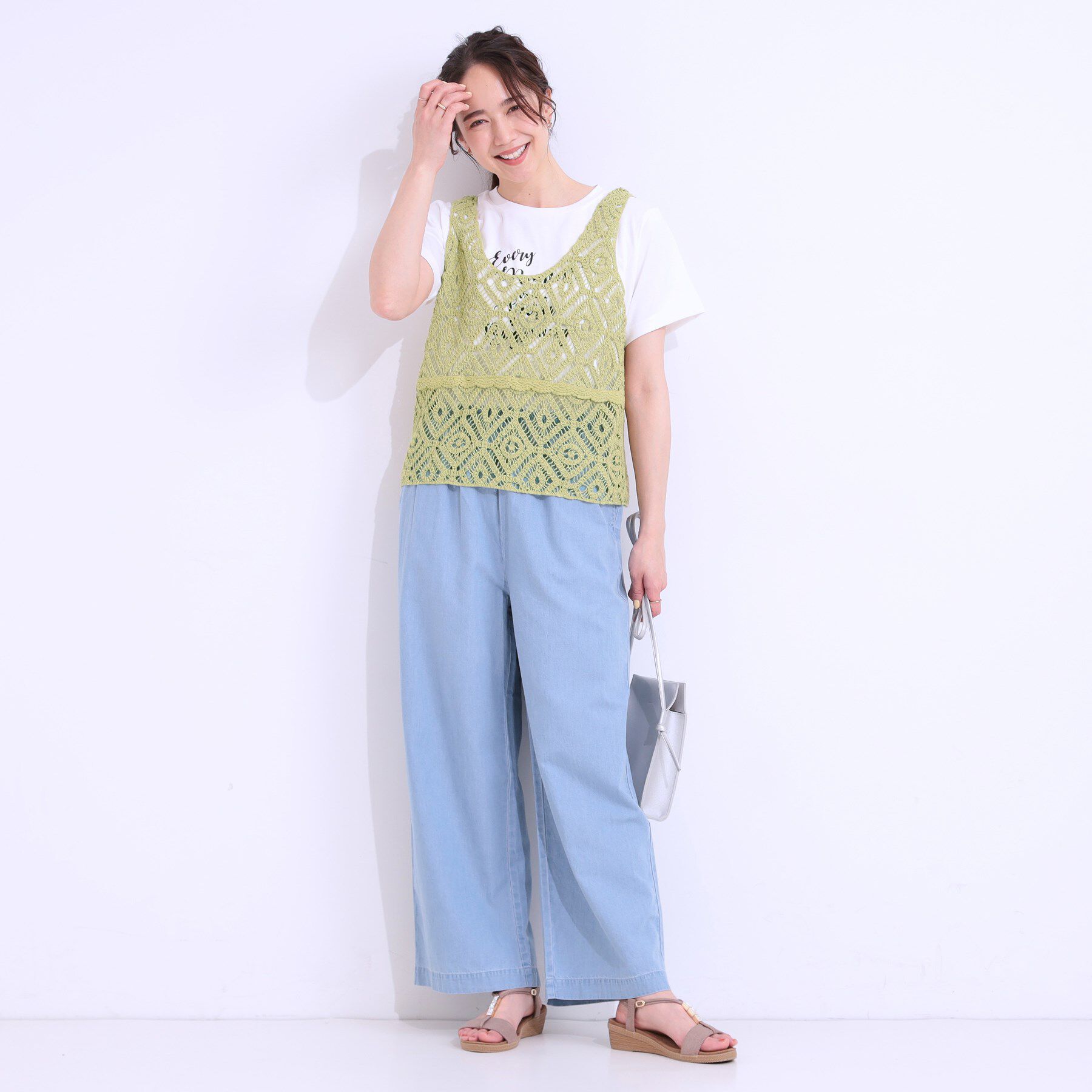 SHOO･LA･RUE「【S-LL/2点セット】大人カジュアルに レースビスチェ+プリントTシャツ」|その他|