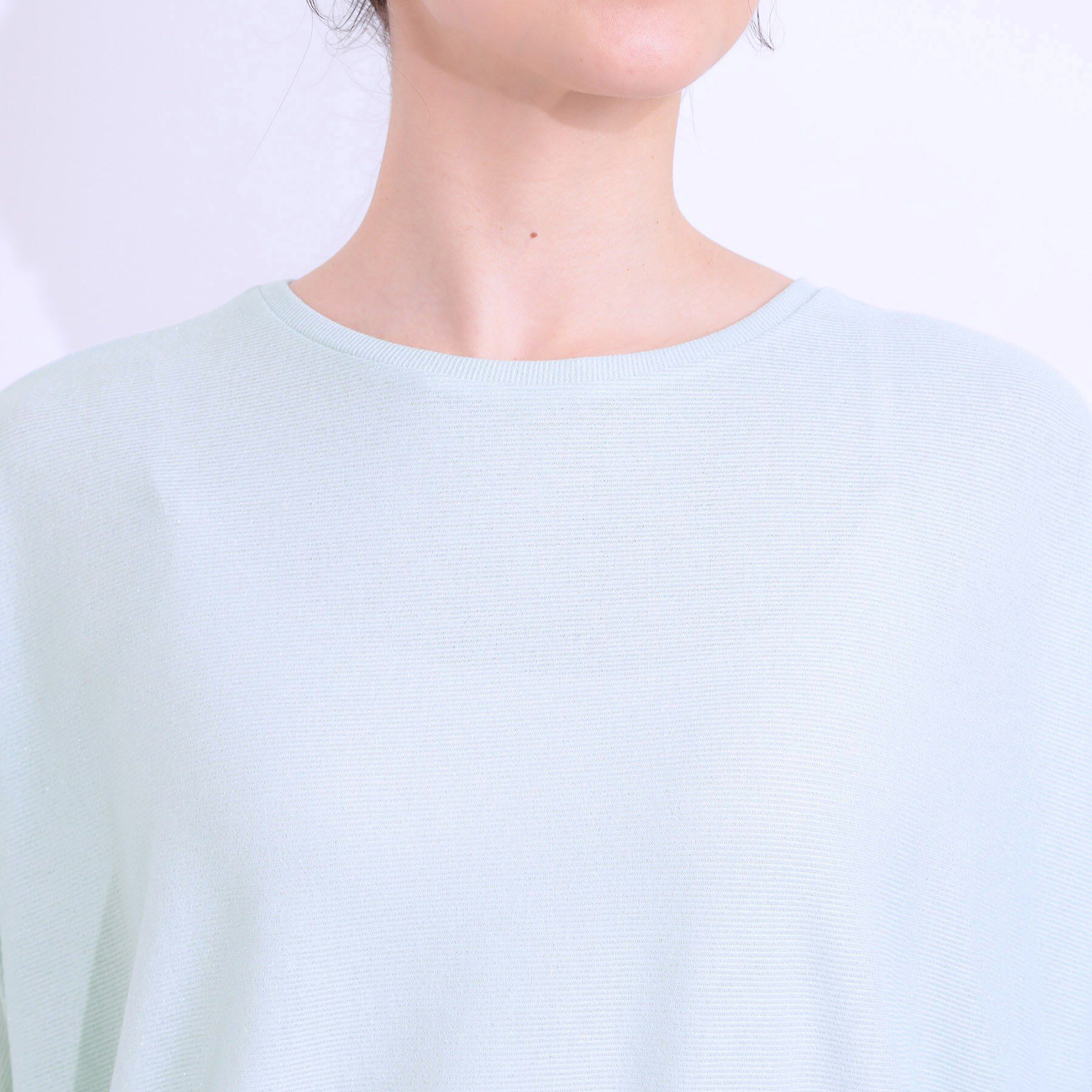SHOO･LA･RUE「【ひんやり/UV】ほんのりラメで大人上品 お袖リブ ドルマントップス」|Tシャツ・カットソー|