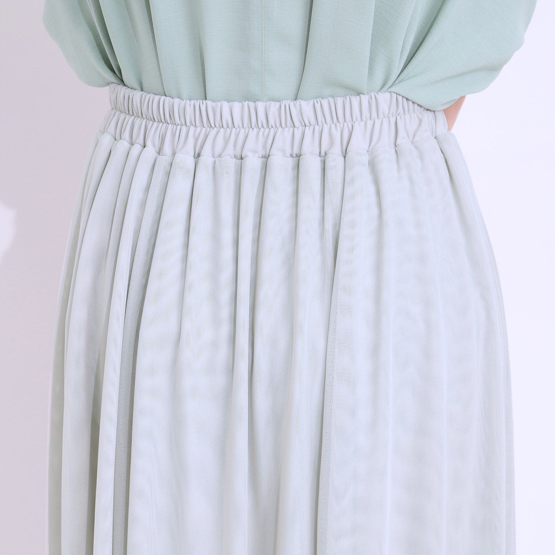 SHOO･LA･RUE「【S-LL】歩くたび揺れる姿が美しい とろみチュールスカート」|スカート|