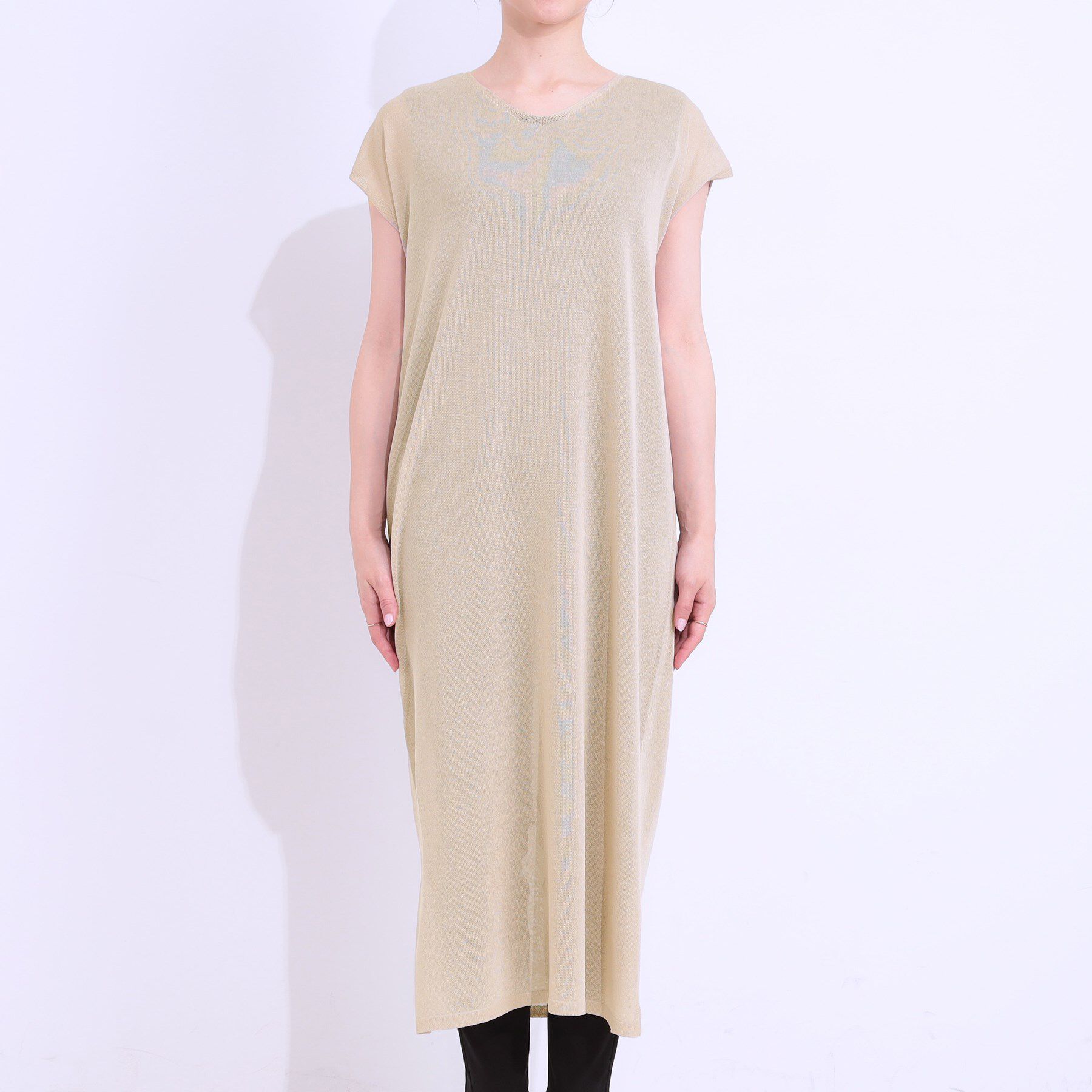 SHOO･LA･RUE「【洗える/S-LL】大人のシアーニットワンピース」|ワンピース|