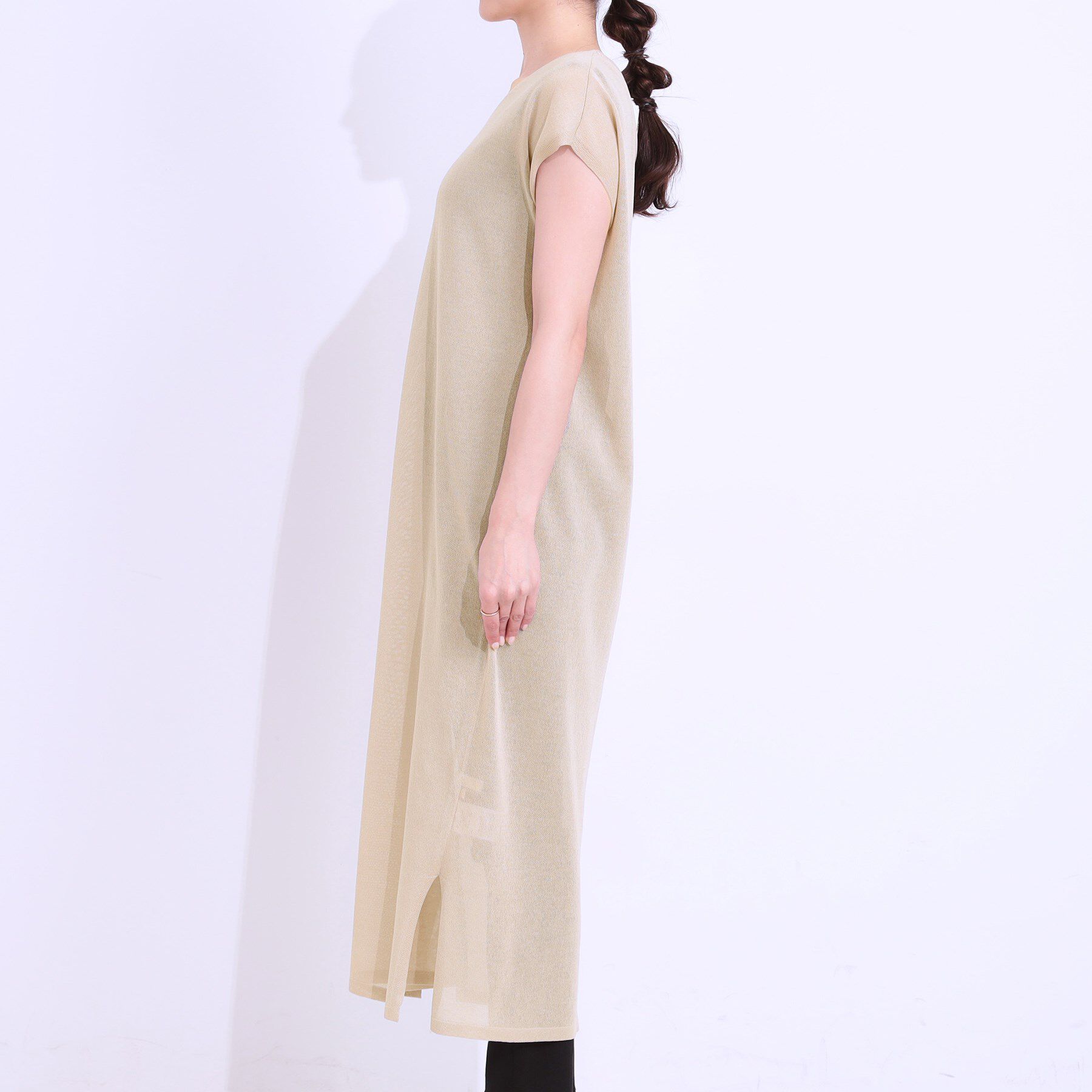 SHOO･LA･RUE「【洗える/S-LL】大人のシアーニットワンピース」|ワンピース|