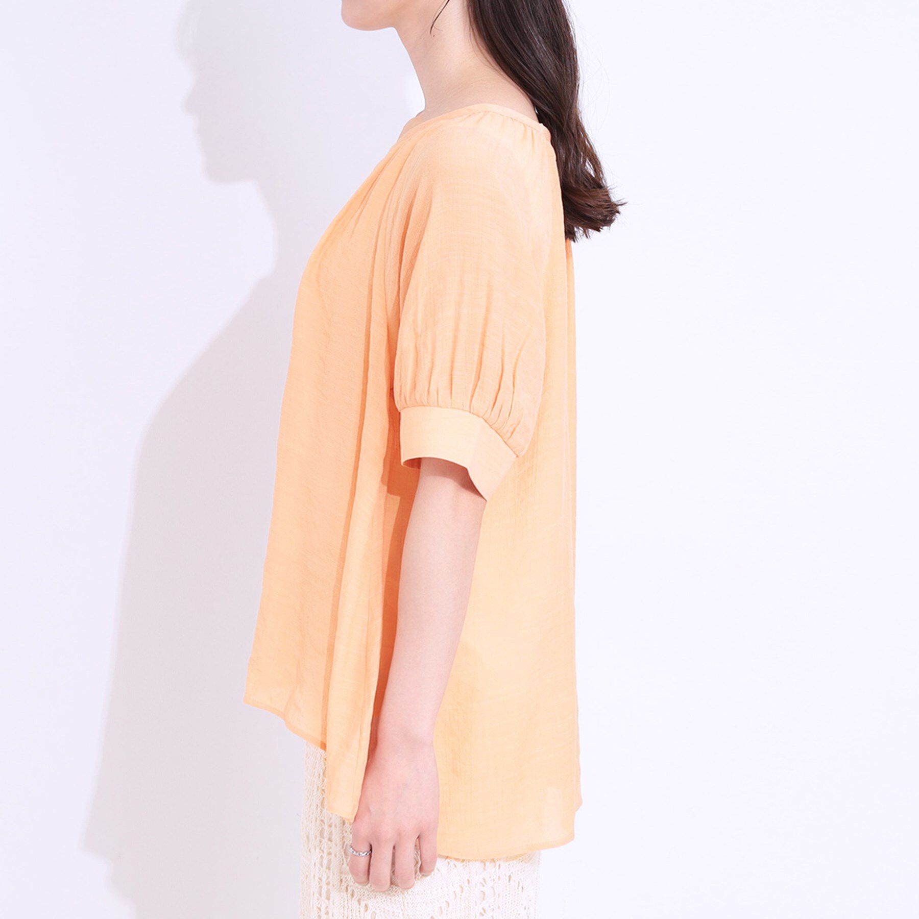 SHOO･LA･RUE「【S-LL/2点セット】インせず着られる はしごレース5分袖ブラウス」|シャツ・ブラウス|