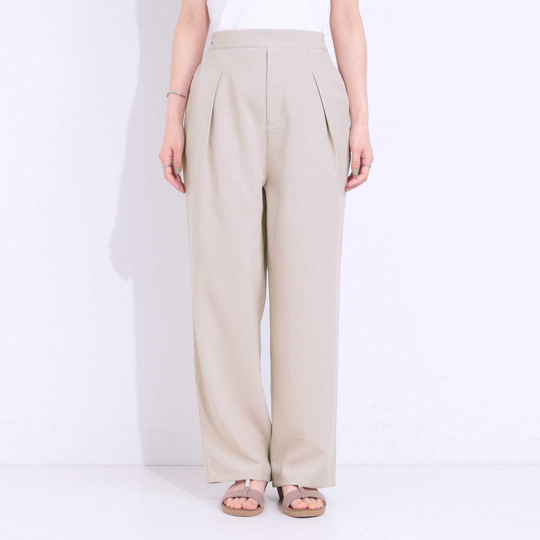 SHOO･LA･RUE「【洗える/S-LL】麻調ビンテージストレート」|その他|