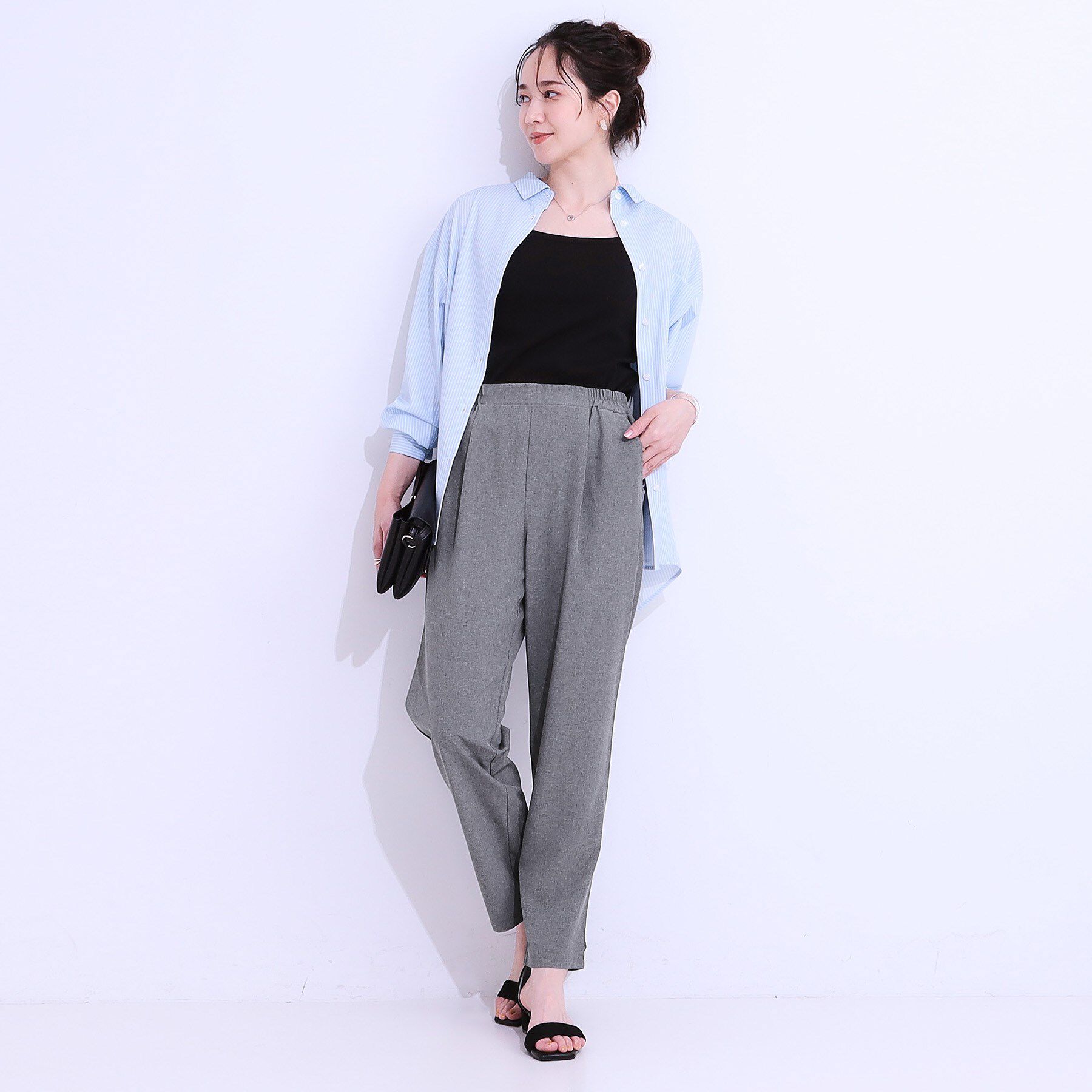 SHOO･LA･RUE「【SS-3L/ひんやり/吸水速乾/UV】軽量でさらりと穿ける テーパードパンツ」|その他|