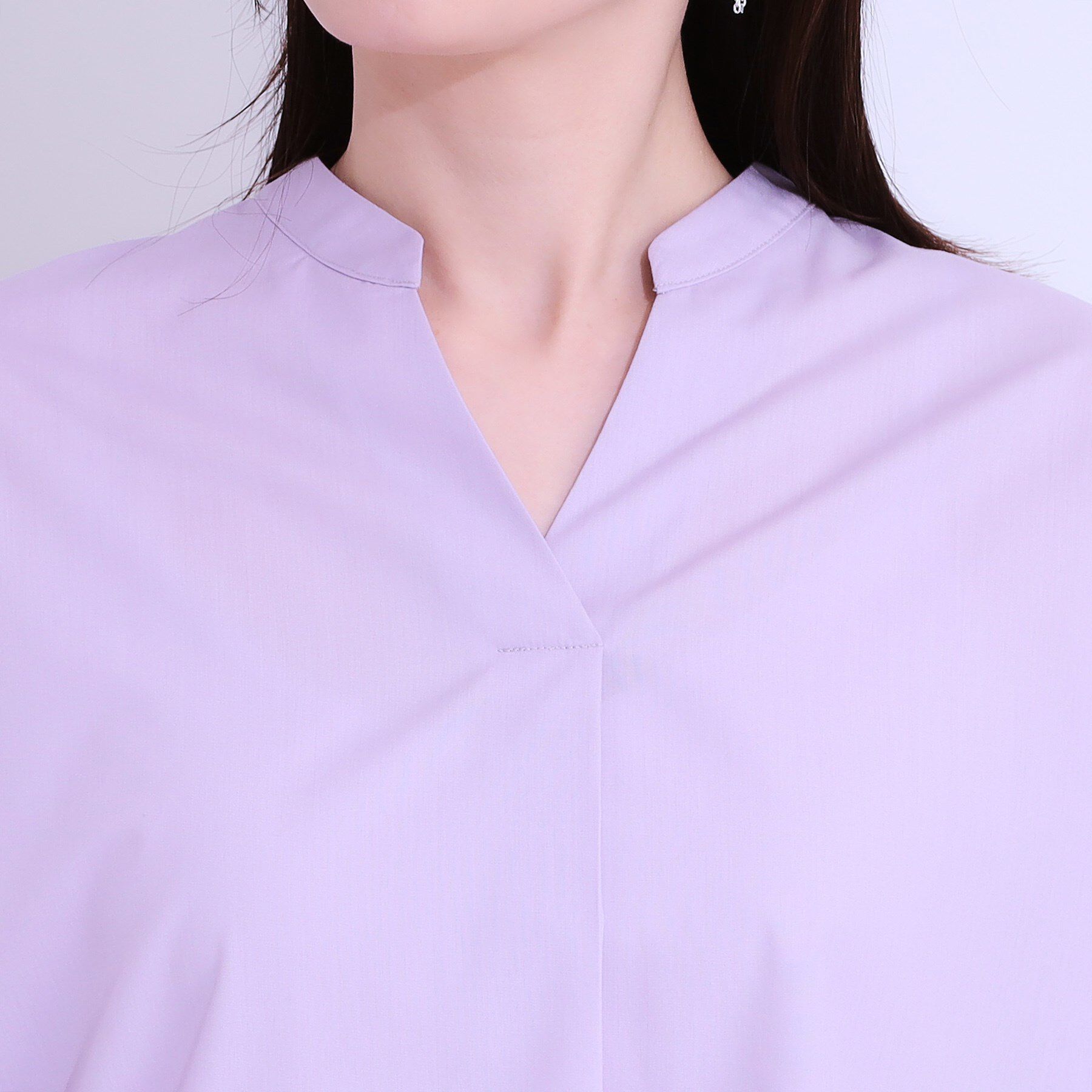 SHOO･LA･RUE「【洗える/S-LL】袖フリルスキッパーシャツ」|シャツ・ブラウス|