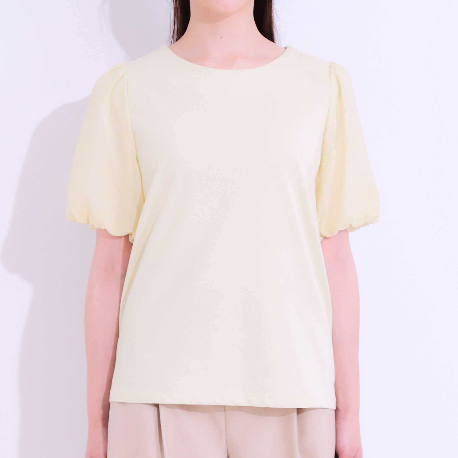 SHOO･LA･RUE「【S-LL/ひんやり/UV】お袖シアー バルーントップス」|Tシャツ・カットソー|