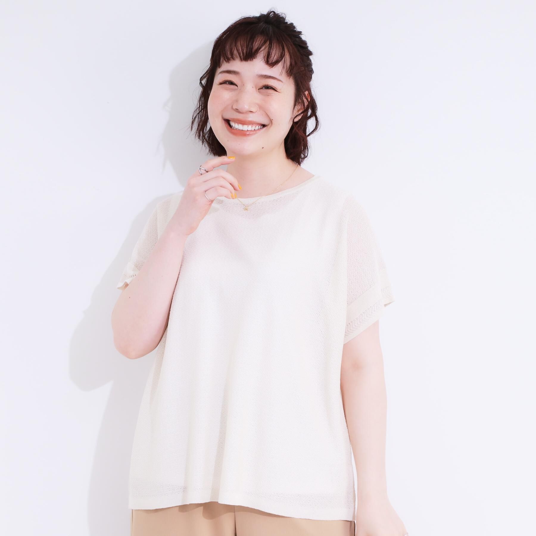 SHOO･LA･RUE「【S-LL/2点セット】涼やかに楽に決まる タンクトップ＋編み柄ニット」|その他|