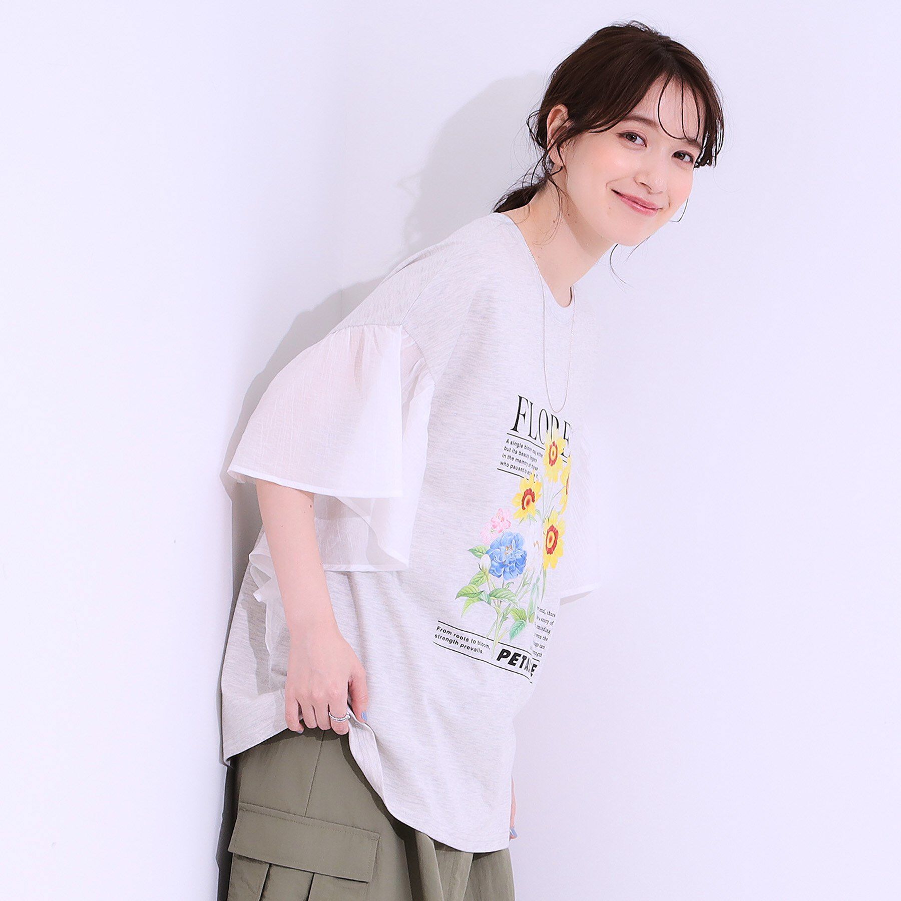 SHOO･LA･RUE「【S-LL】リメイク風 ポンチョデザインTシャツ」|Tシャツ・カットソー|