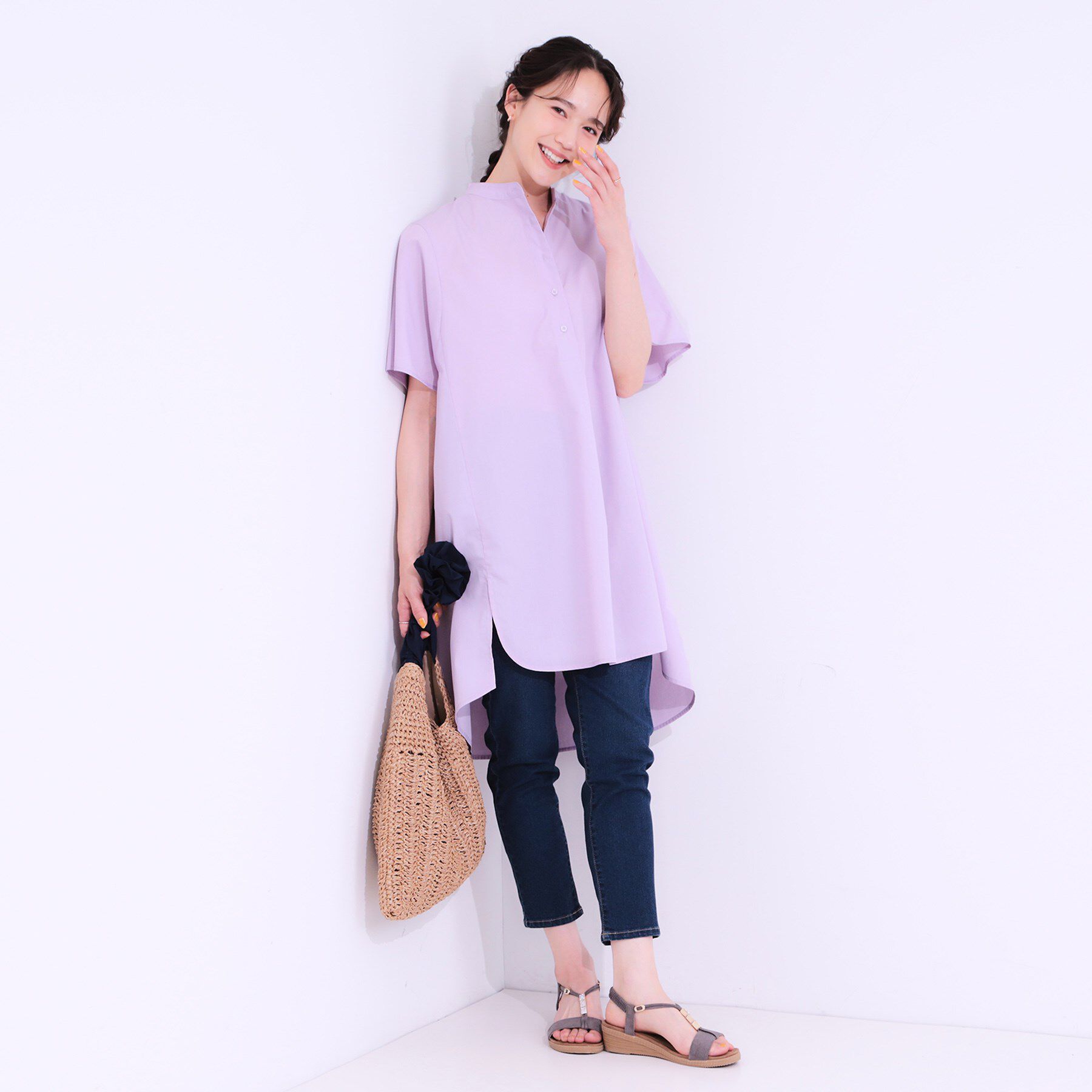 SHOO･LA･RUE「【洗える】体型きれい見え チュニックワンピース」|チュニック|