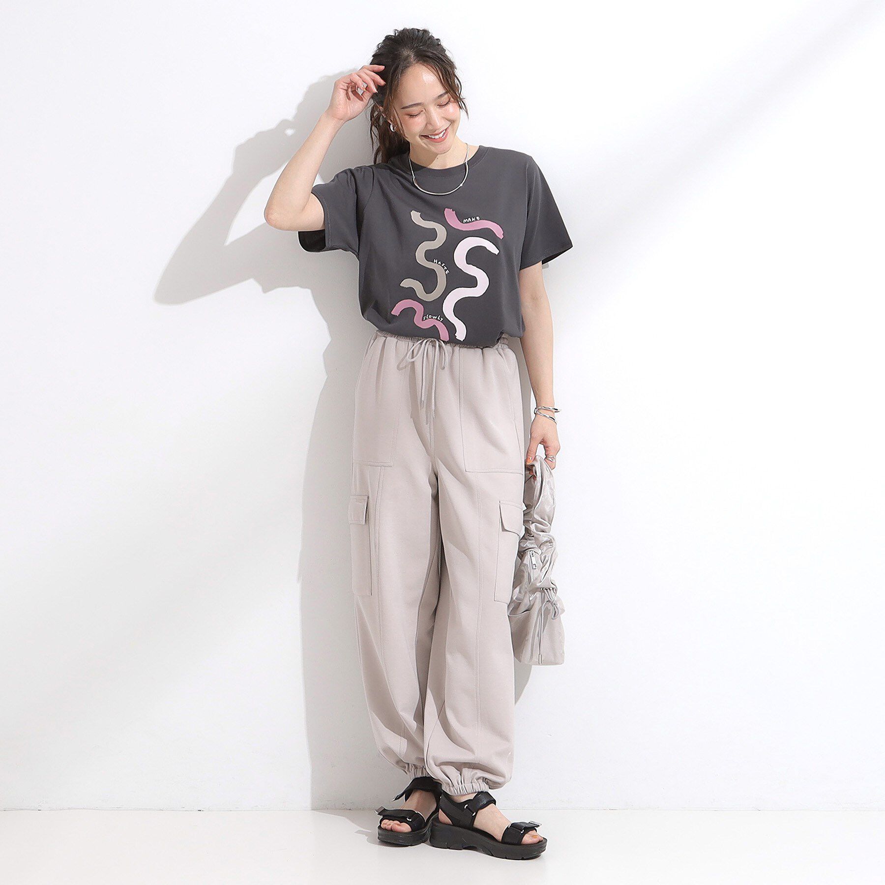 SHOO･LA･RUE「【S-LL/ひんやり/汗ジミ軽減/UVカット】グラフィックアソートTシャツ」|Tシャツ・カットソー|