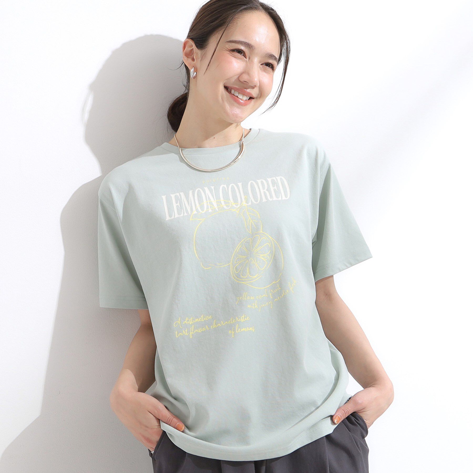 SHOO･LA･RUE「【S-LL/ひんやり/UV】選べる6柄でそれぞれ欲しくなる プリントTシャツ」|Tシャツ・カットソー|ミントグリーン(02