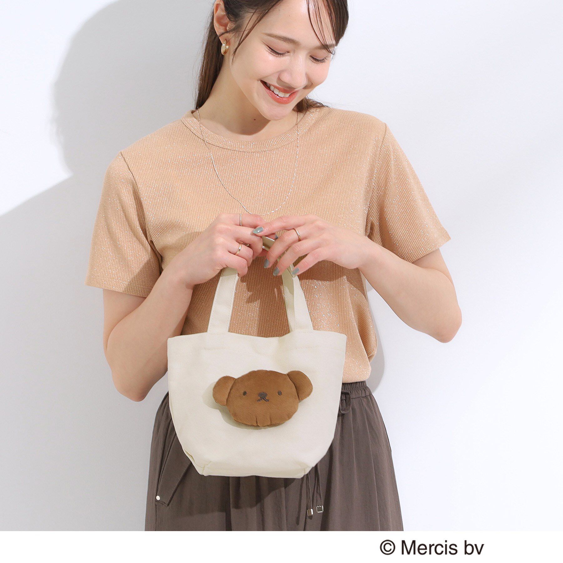 SHOO･LA･RUE「【miffy／boris】立体フェイストート」|トートバッグ|アイボリー(004)