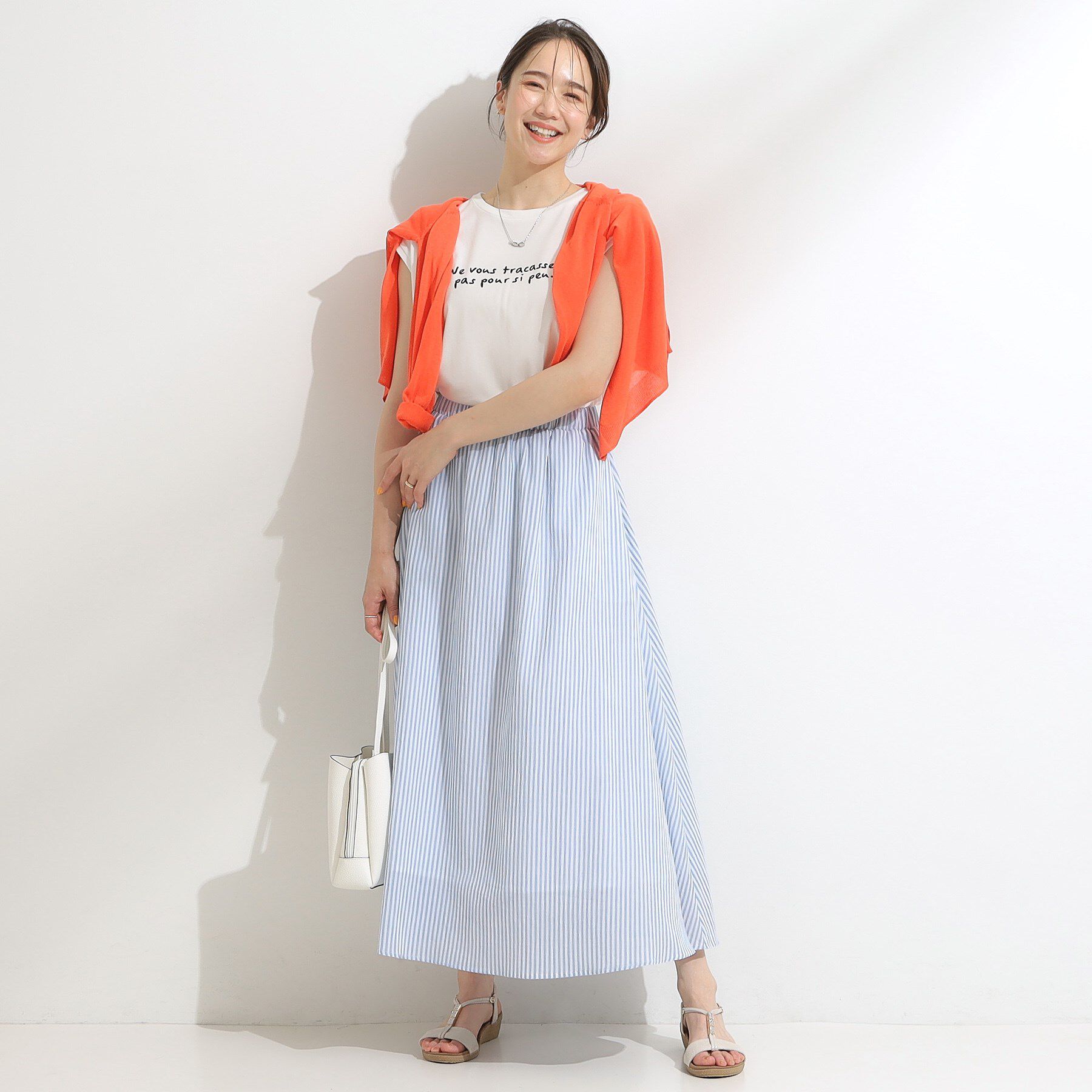 SHOO･LA･RUE「ふんわり軽やか ストライプギャザースカート」|スカート|