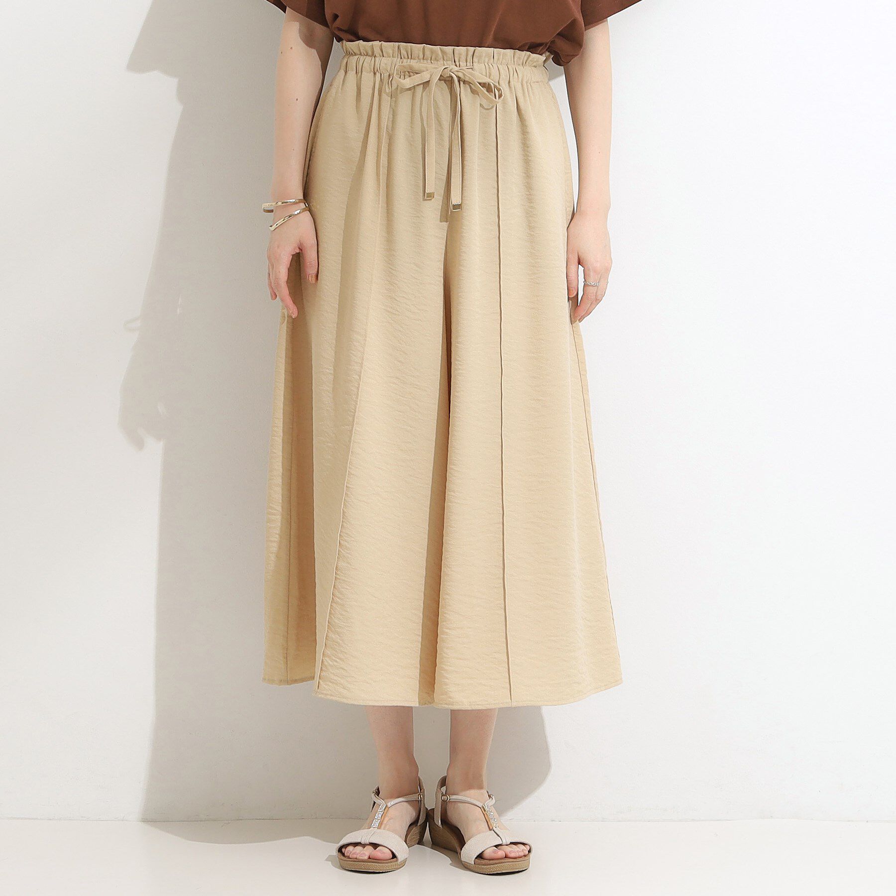 SHOO･LA･RUE「【S-LL/ひんやり】さらっとタッチできれい見え ピンタックスカーチョ」|その他|