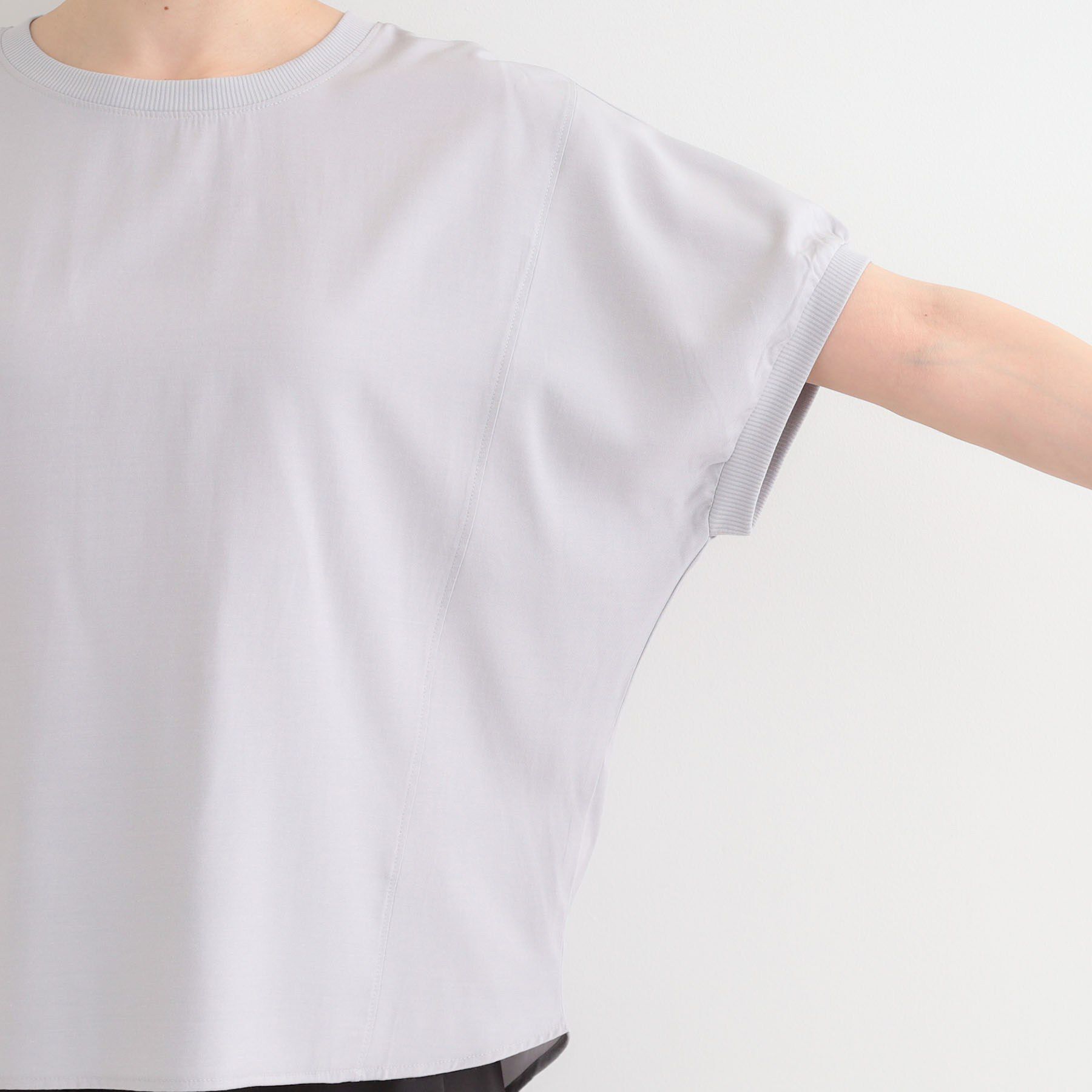 SHOO･LA･RUE「【ひんやり/洗濯後しわになりにくい】リブ切り替えドルマンブラウス」|シャツ・ブラウス|