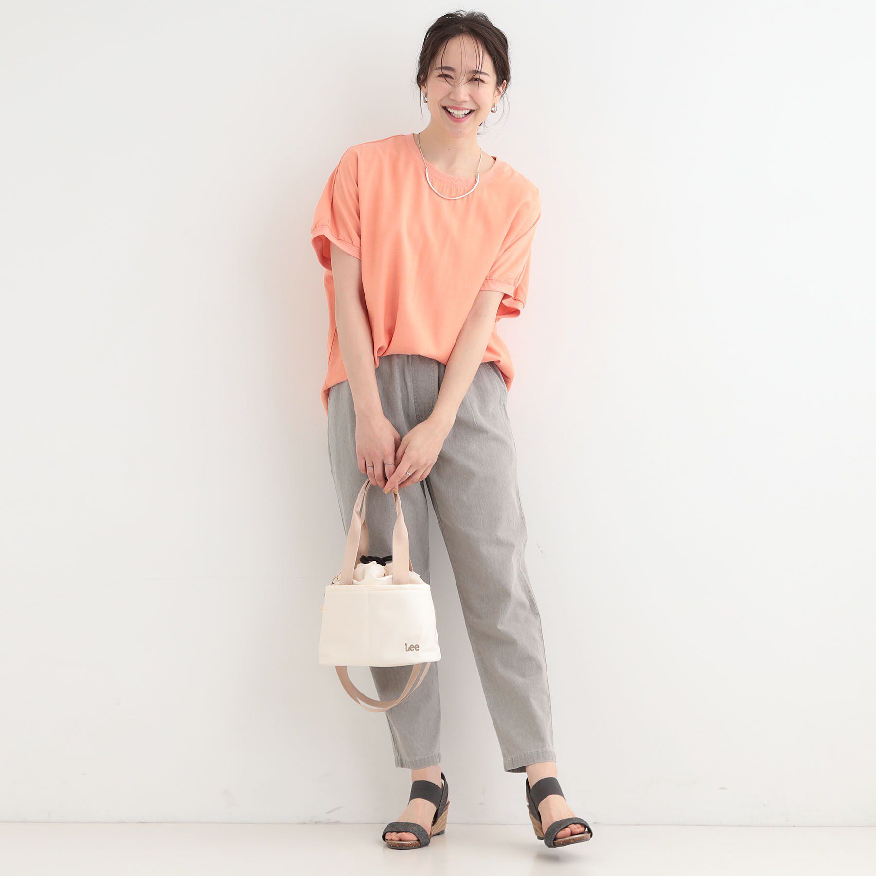 SHOO･LA･RUE「【ひんやり/洗濯後しわになりにくい】リブ切り替えドルマンブラウス」|シャツ・ブラウス|