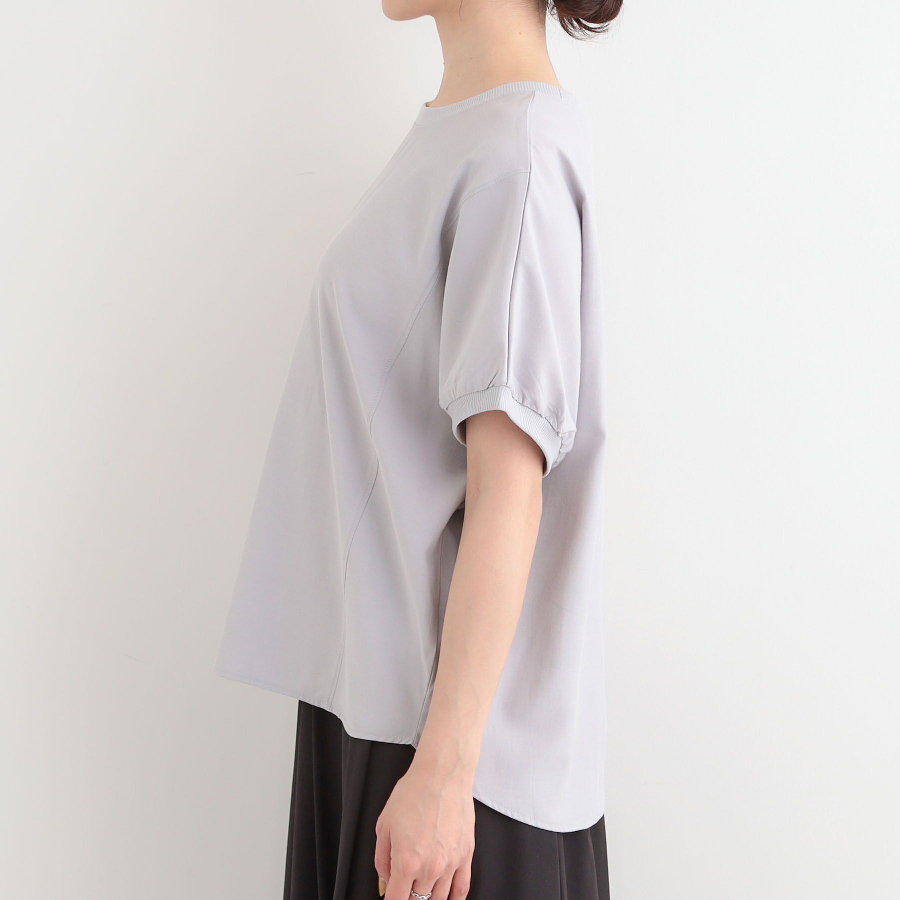 SHOO･LA･RUE「【ひんやり/洗濯後しわになりにくい】リブ切り替えドルマンブラウス」|シャツ・ブラウス|