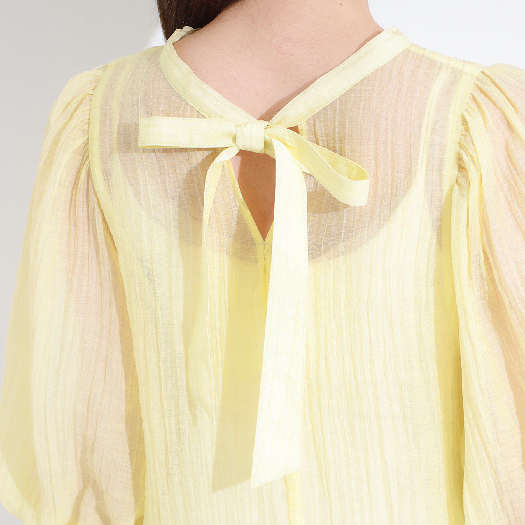 SHOO･LA･RUE「【S-LL/前後2WAY】バルーンスリーブが華やか こなれ見えシアーブラウス」|シャツ・ブラウス|