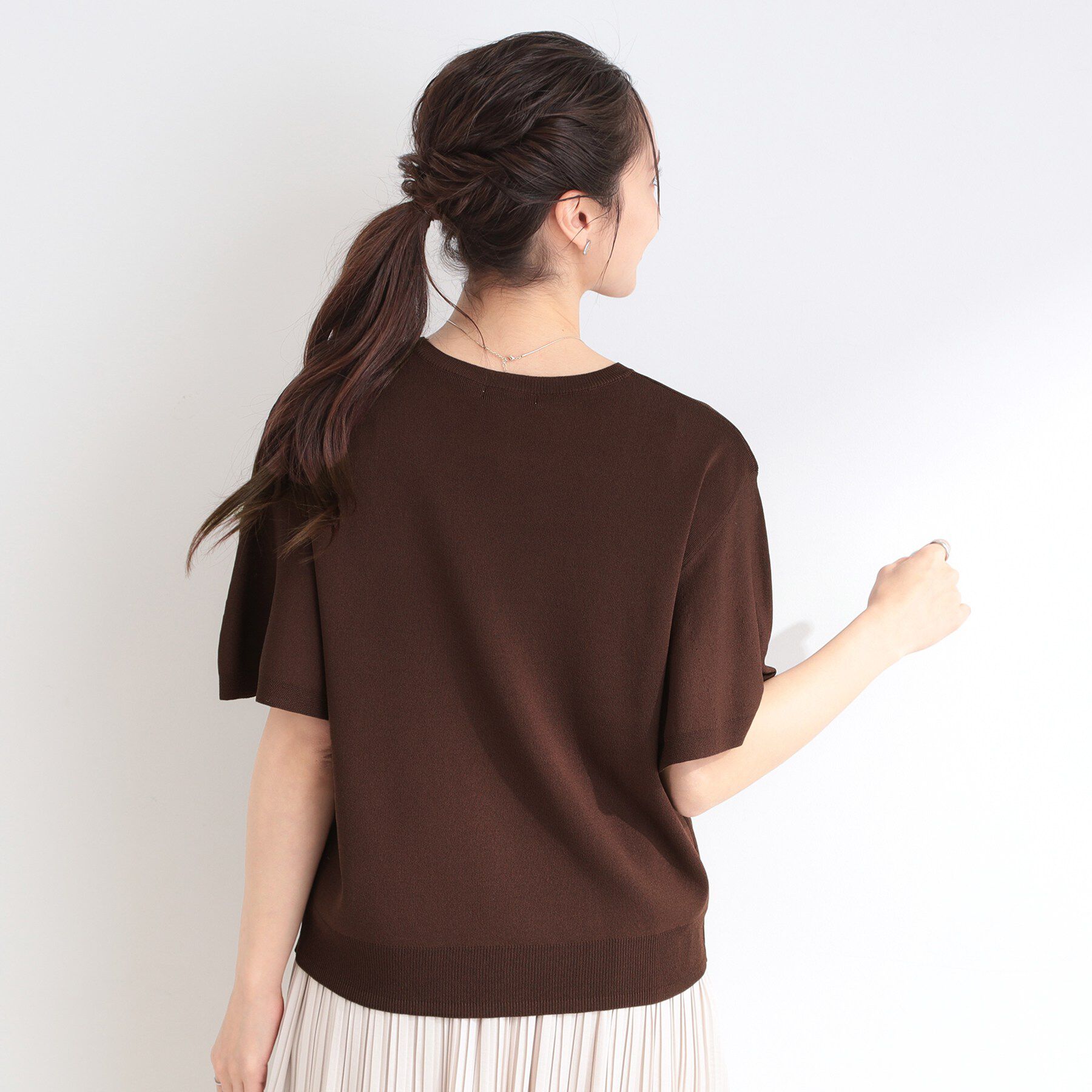 SHOO･LA･RUE「【S-LL】二の腕はカバーして魅せる フレアスリーブニット」|ニット・セーター|