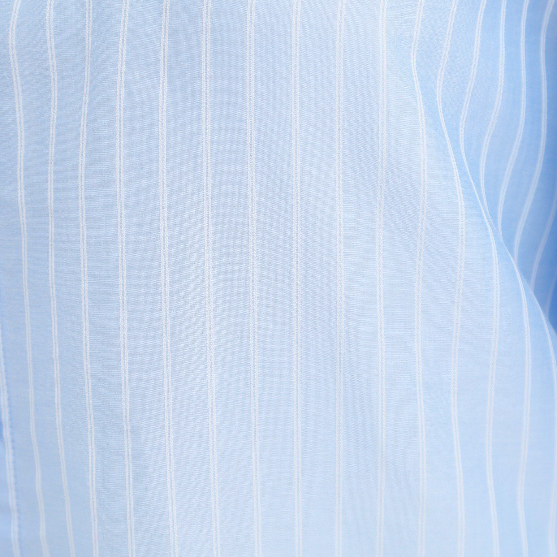 SHOO･LA･RUE「【S-LL/ひんやり】程よい透け感 ストライプ柄 お袖ギャザーデザインシャツ」|シャツ・ブラウス|