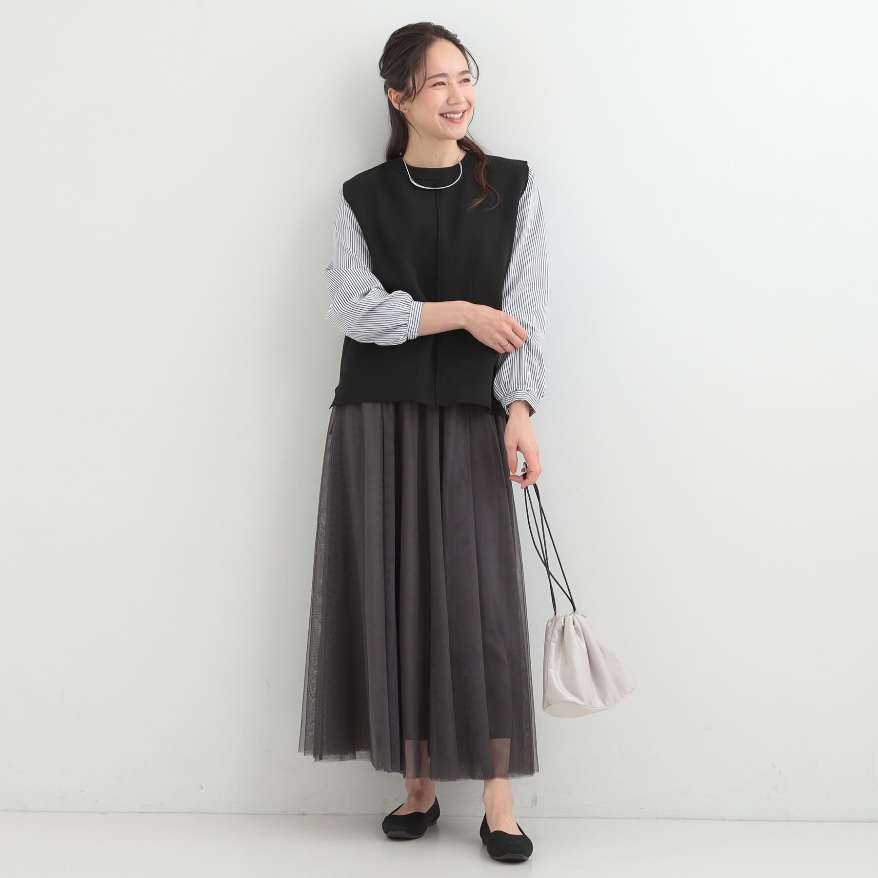 SHOO･LA･RUE「【洗濯機可】セレモニーからデイリーまで ふんわり軽やか チュールギャザースカート」|スカート|