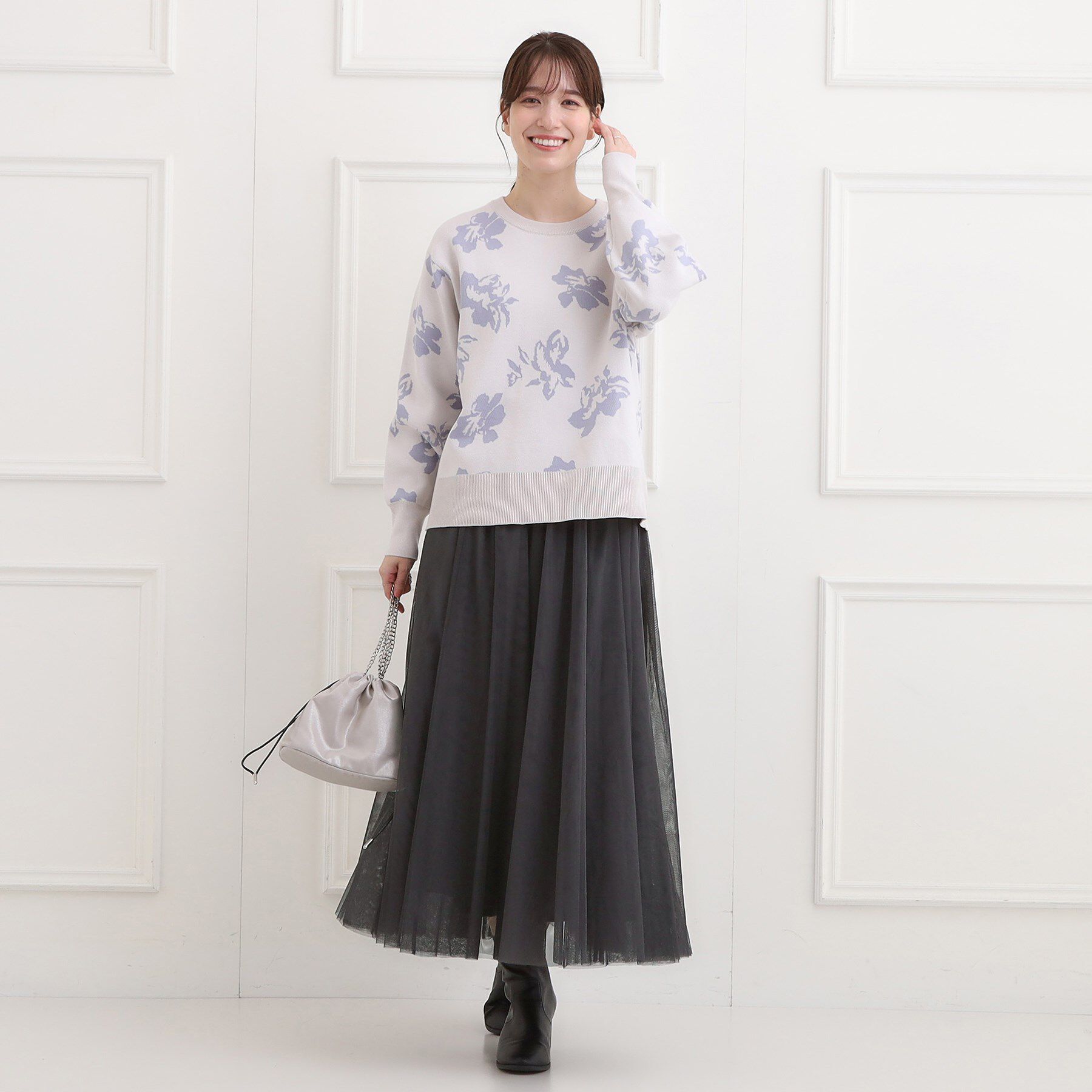 SHOO･LA･RUE「【洗濯機可】セレモニーからデイリーまで ふんわり軽やか チュールギャザースカート」|スカート|