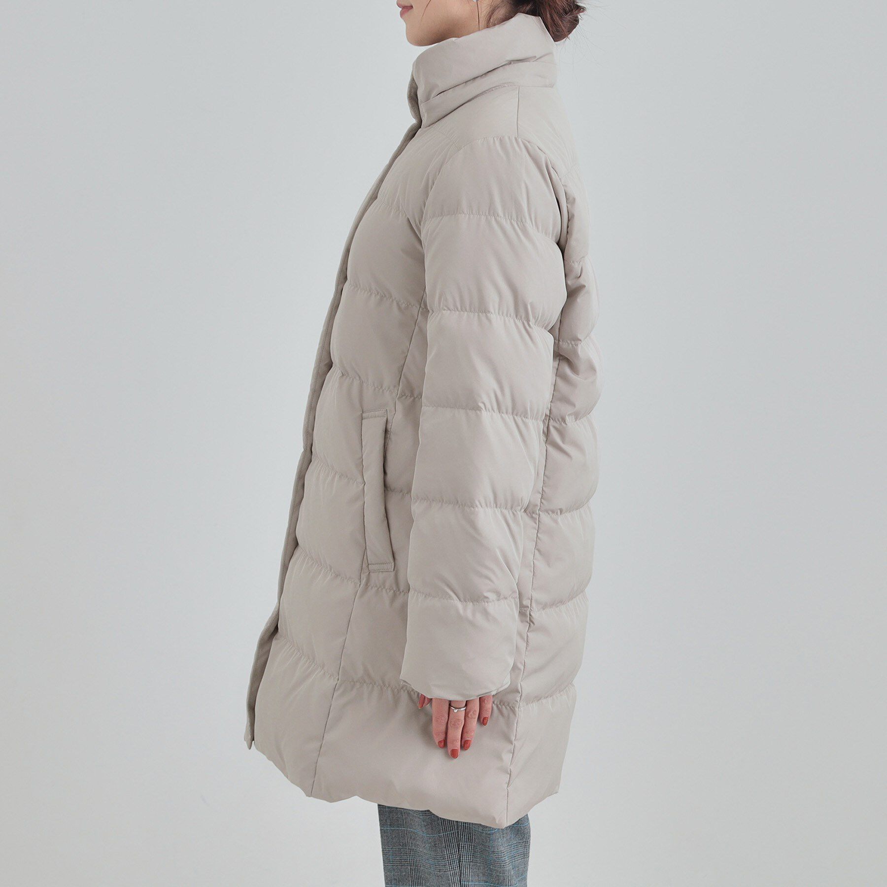 SHOO･LA･RUE「【洗濯機可/撥水】フェイクファーフード ロングダウン」|ダウン|