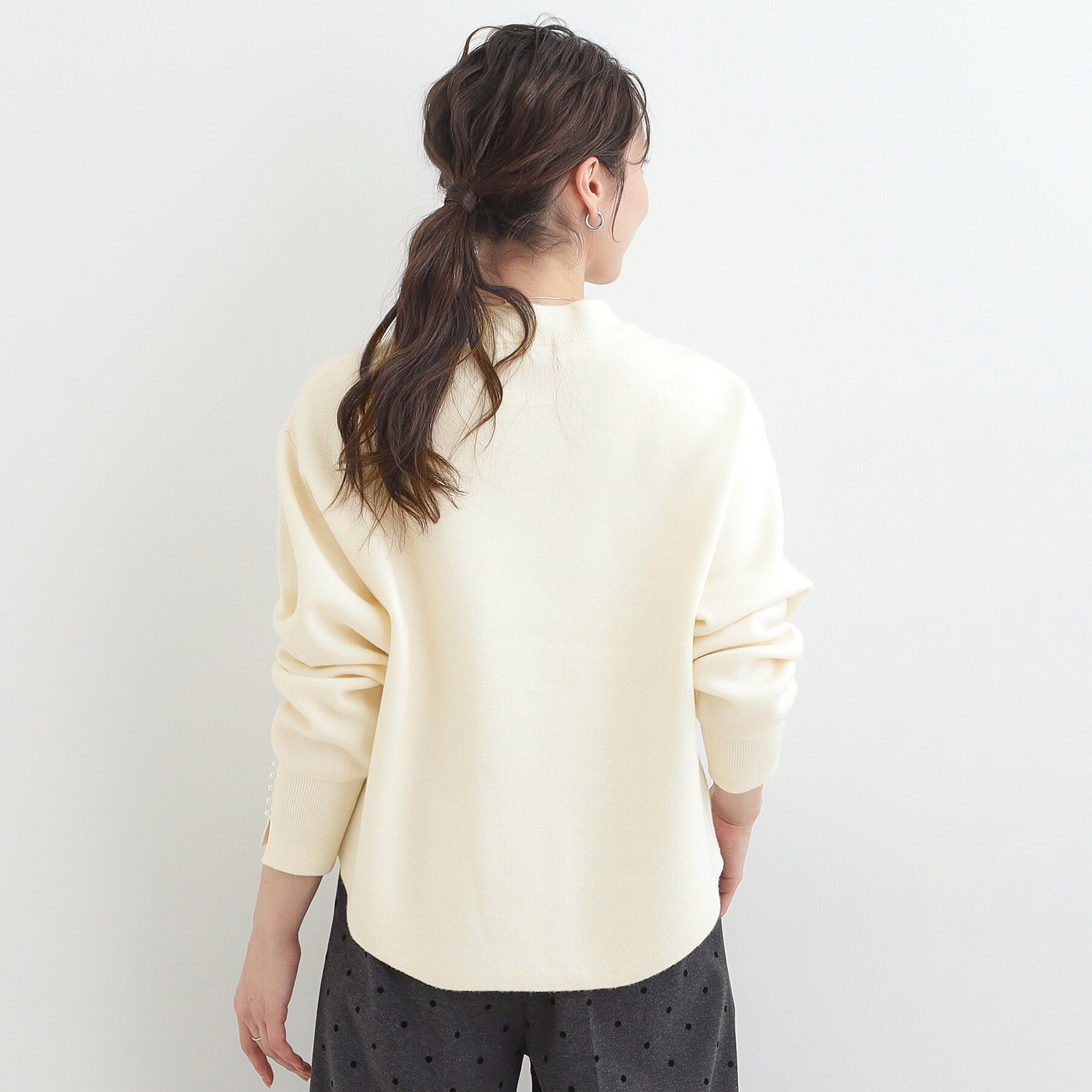 SHOO･LA･RUE「【洗濯機可/セットアップ可/インせず着られる】もちもち裾ラウンドニット」|ニット・セーター|