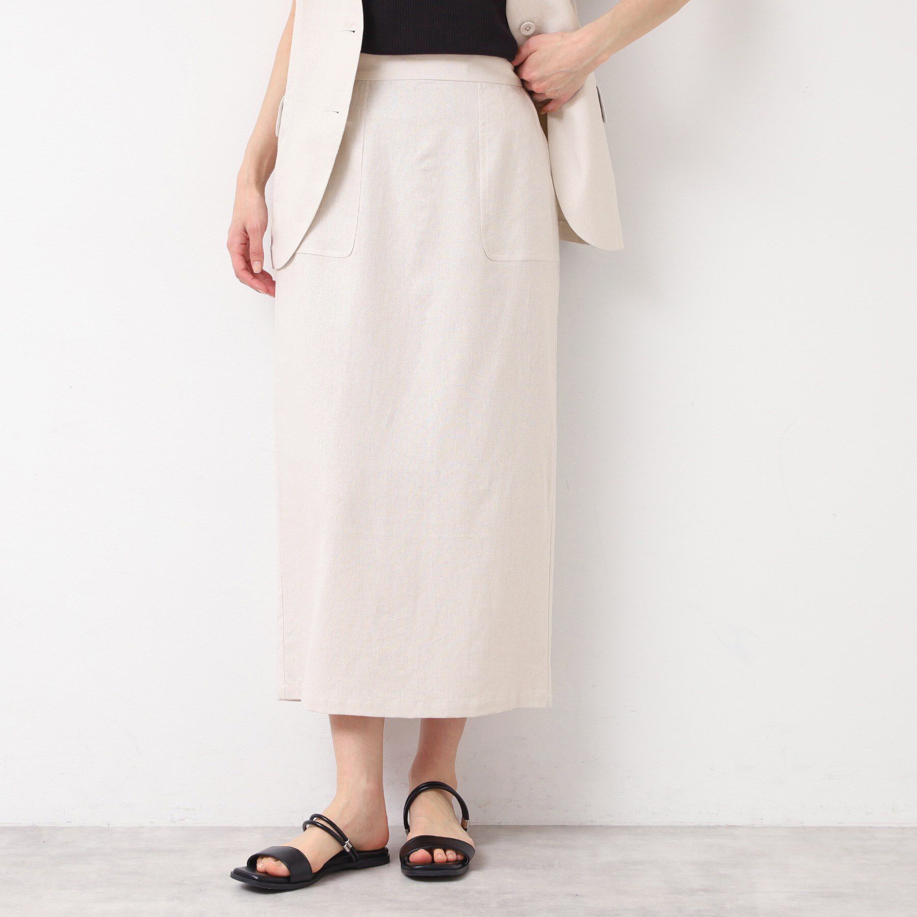 Dessin「【セットアップ可能・洗える】パッチポケット付ストレートスカート」|スカート|