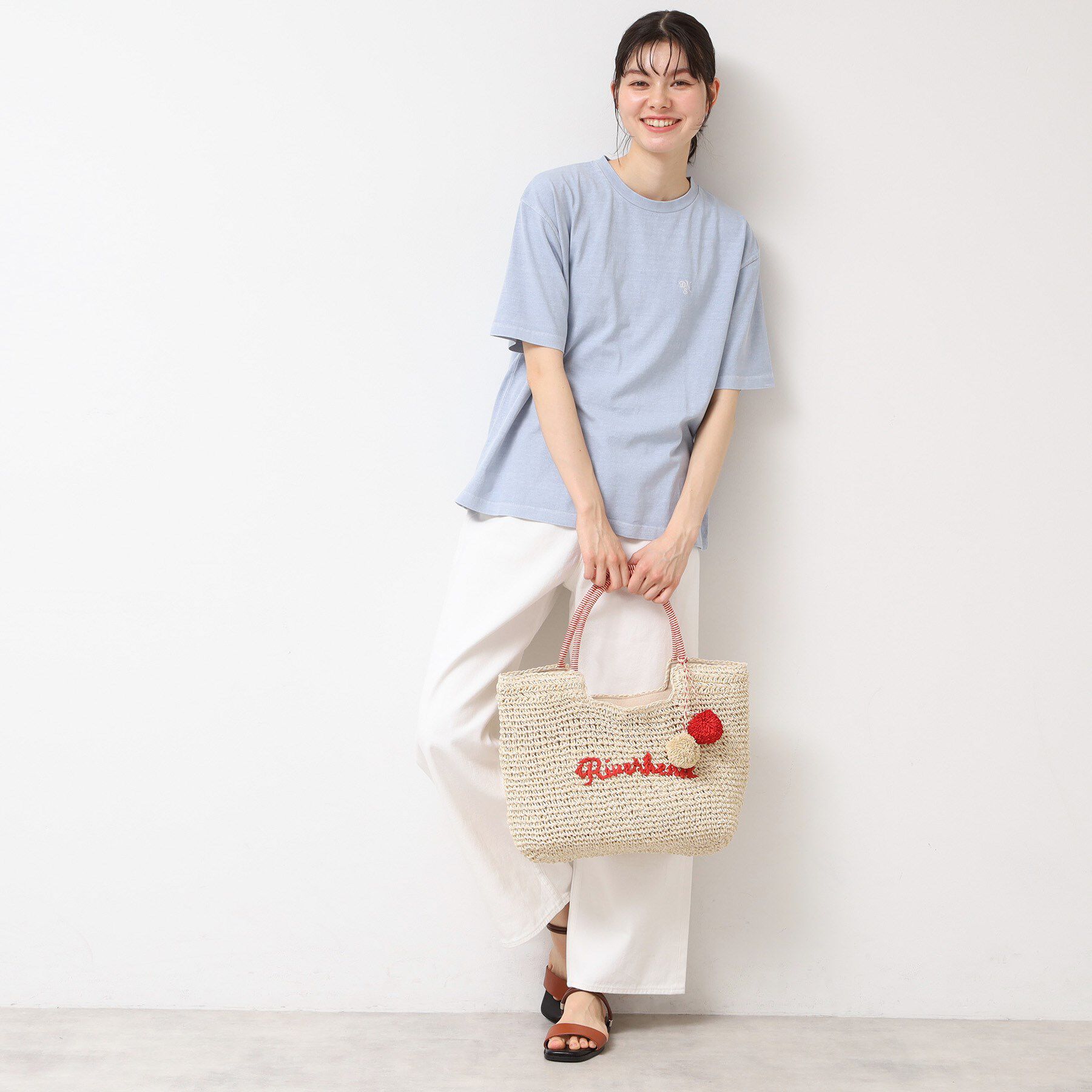 Dessin「【軽量・A4収納可】ポンポンチャームペーパーロゴトートバッグ」|トートバッグ|