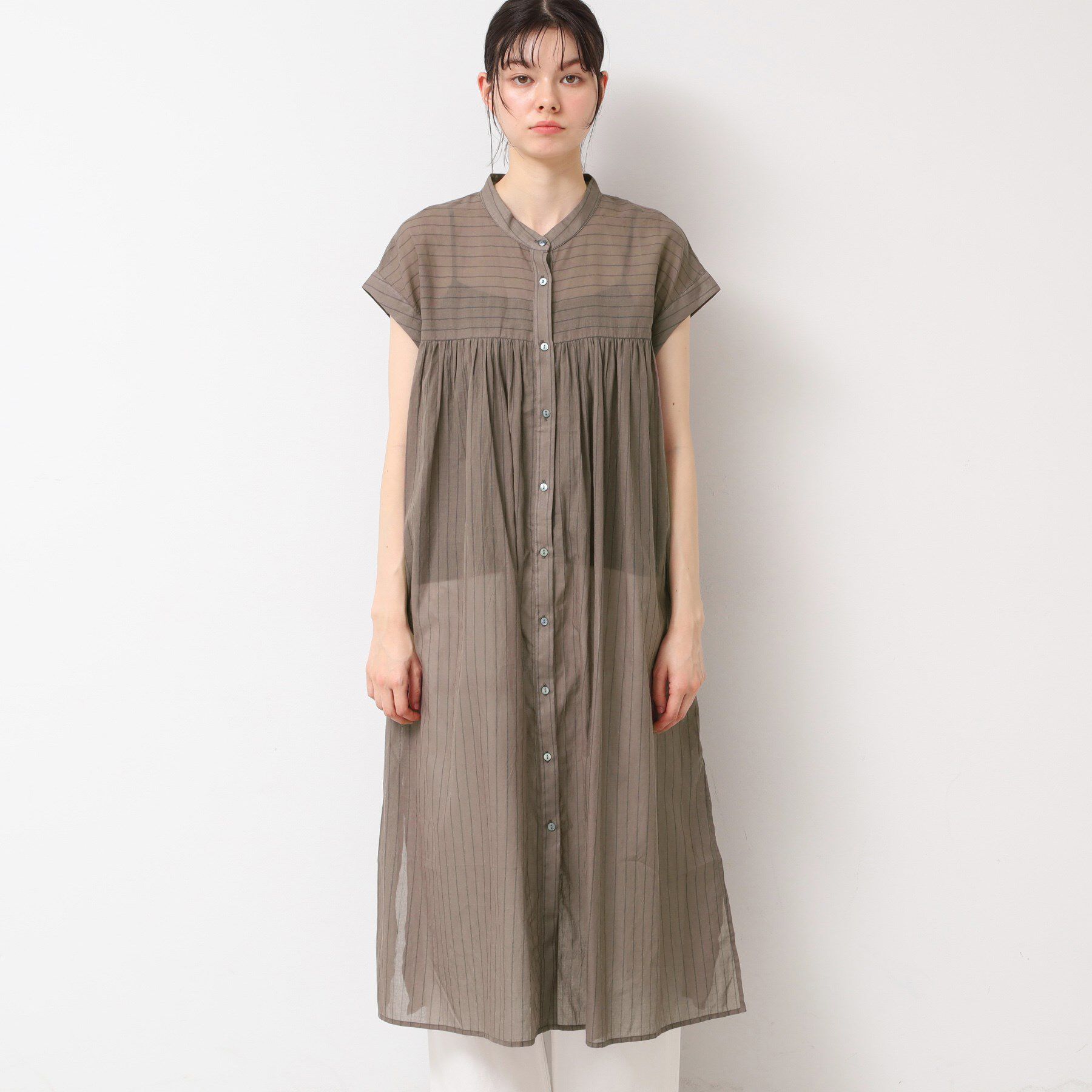 Dessin「【洗える】シアーシャツワンピース」|ワンピース|