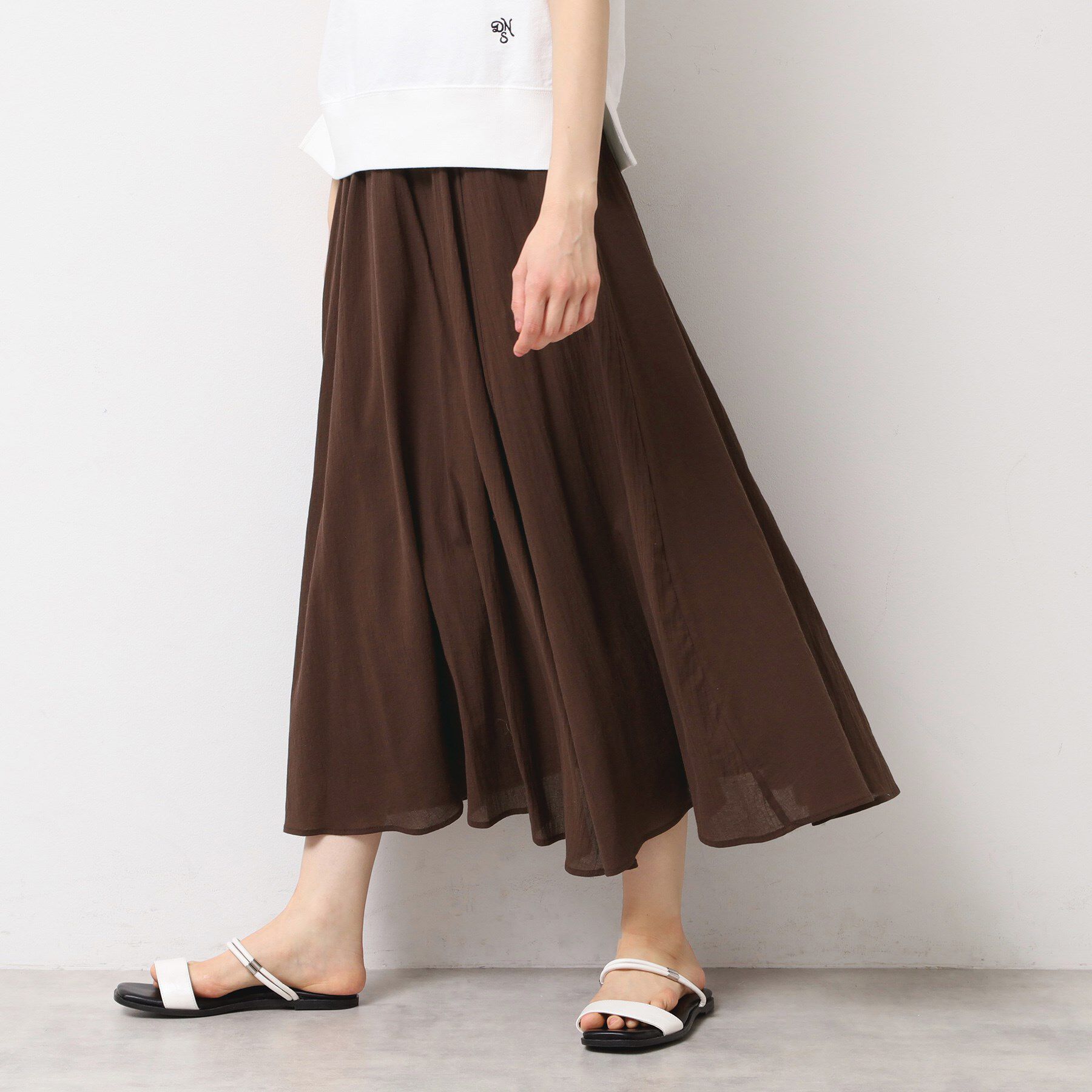 Dessin「【ウエストゴム・洗える】コットンフレアースカート」|スカート|