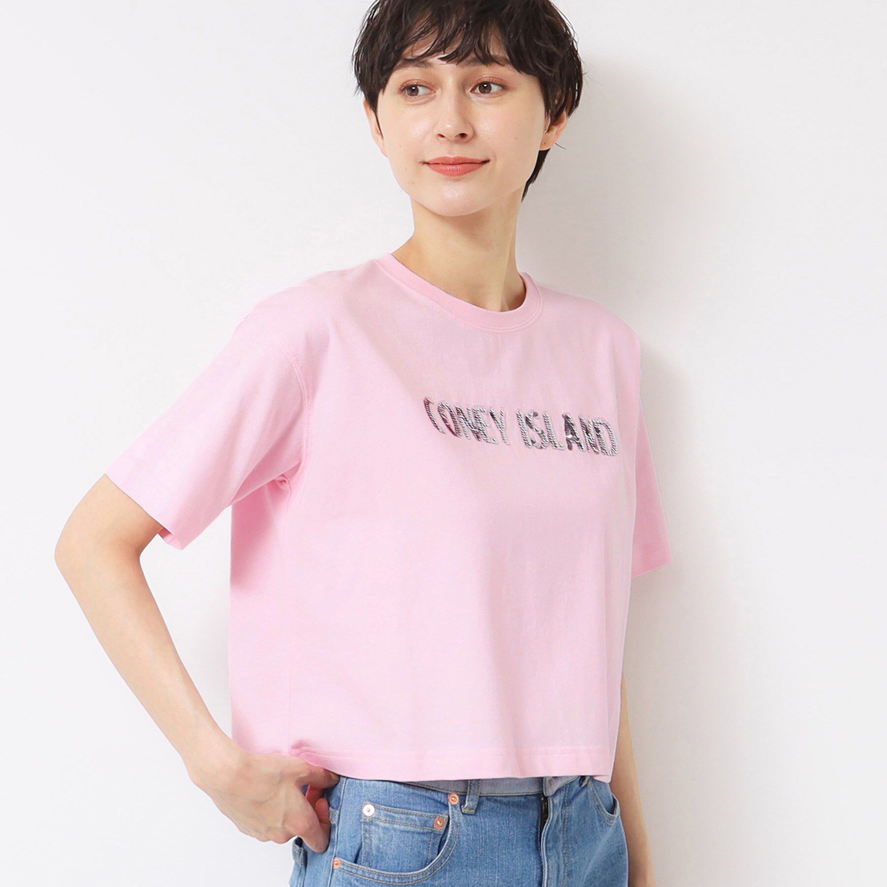 Dessin「【洗える】スパンコールロゴTシャツ（XS～L）」|Tシャツ・カットソー|