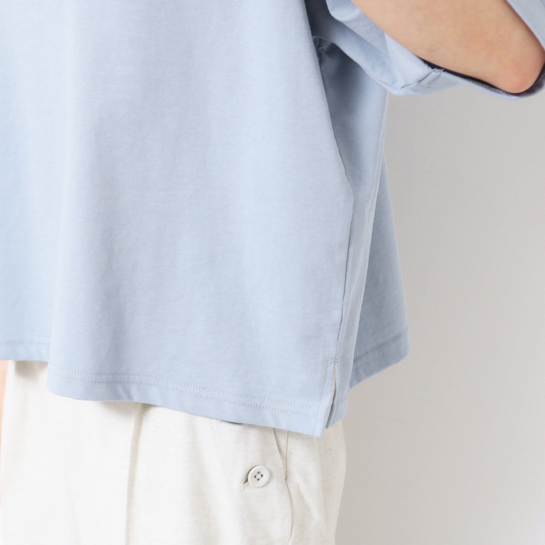 Dessin「【二の腕カバー/接触冷感/UV】ロールアップスリーブTシャツ（XS～L）」|Tシャツ・カットソー|