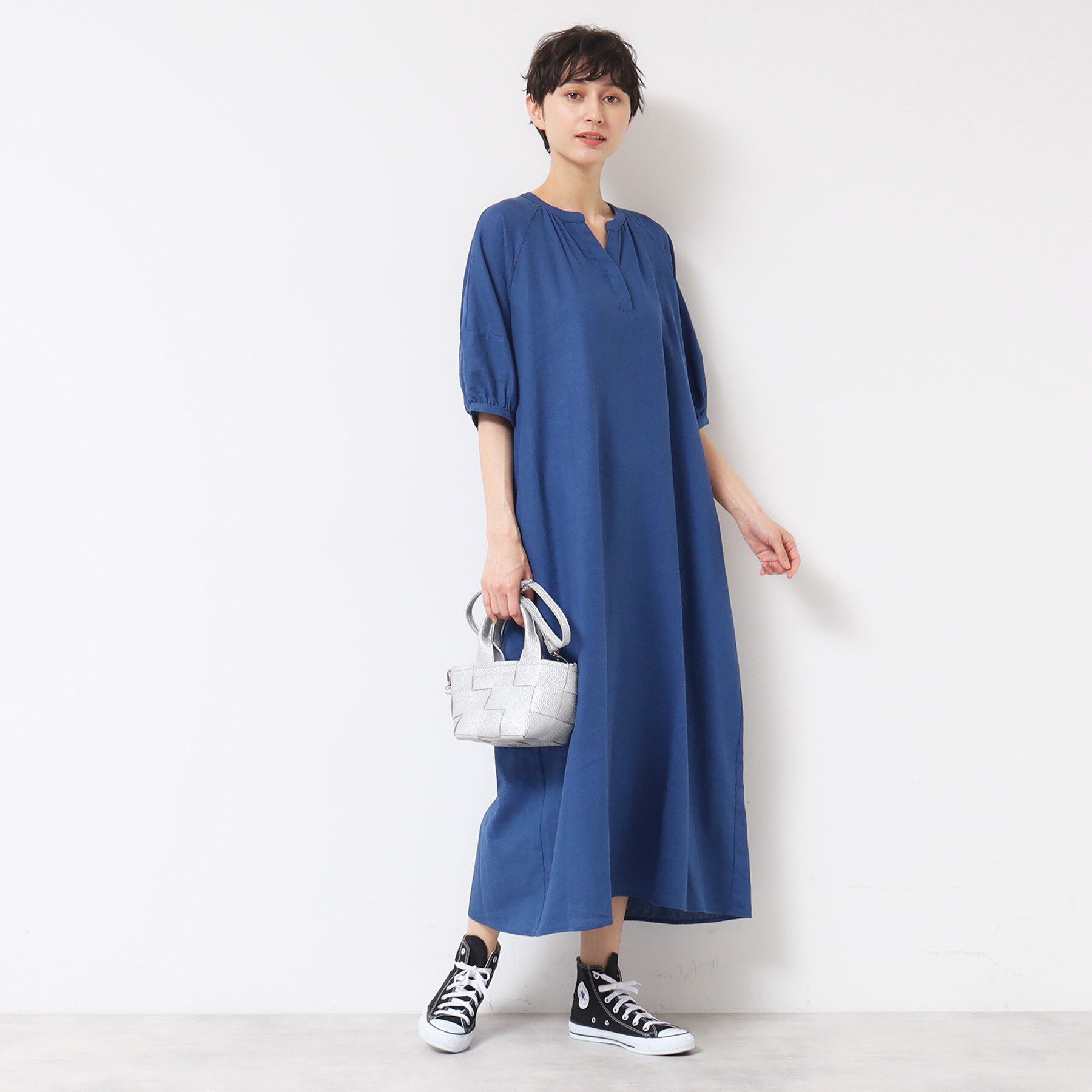 Dessin「【洗える】パフスリーブAラインワンピース（S～L）」|ワンピース|