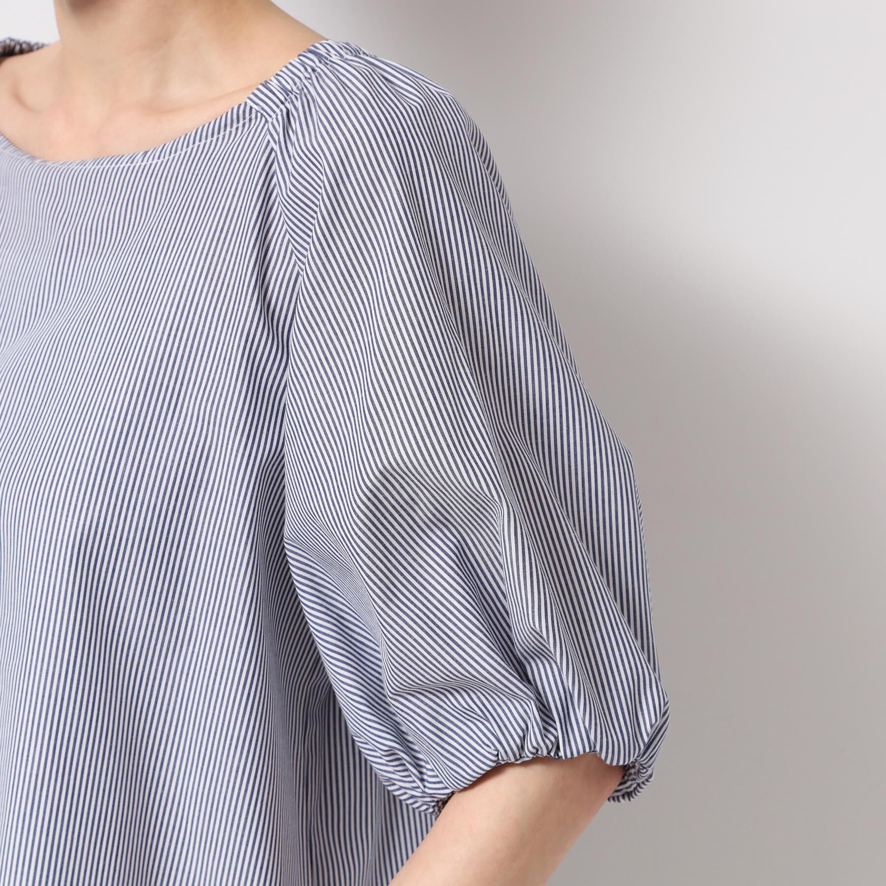 Dessin「【洗える】バッグギャザー入り五分袖ボリュームブラウス」|シャツ・ブラウス|