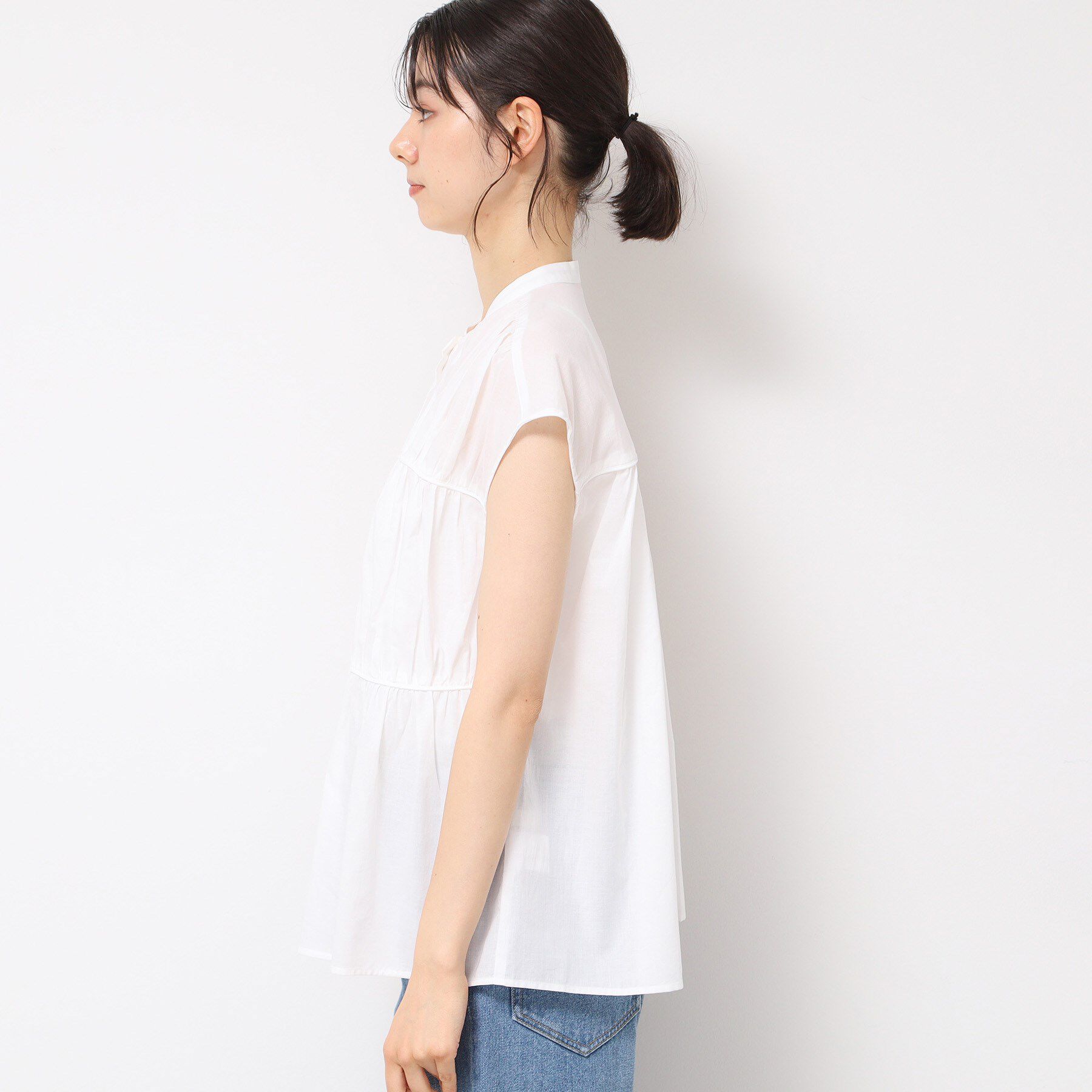 Dessin「【洗える】シャーリングペプラムブラウス」|シャツ・ブラウス|