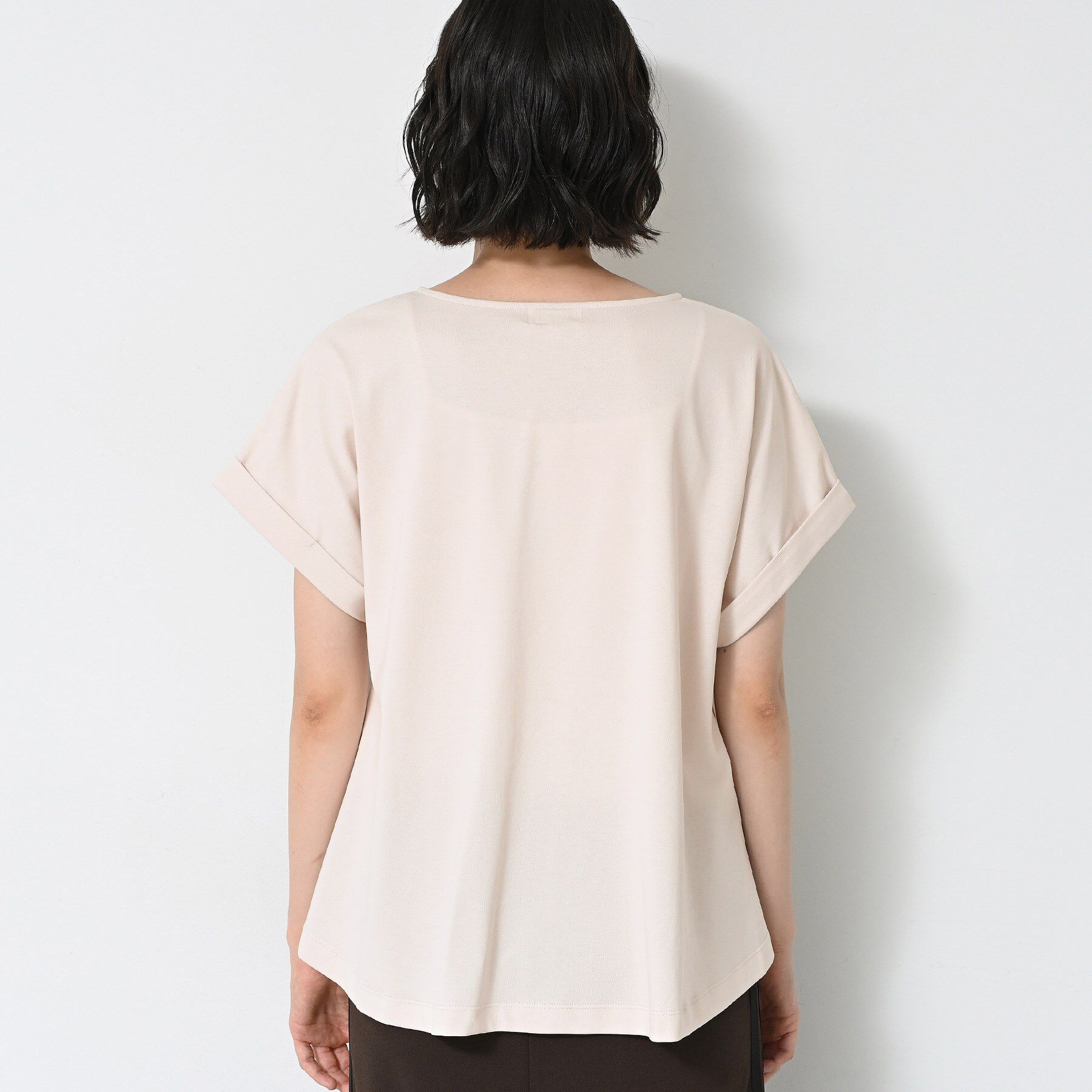 Dessin「【二の腕カバー／UVカット】ロールアップスリーブ裾ギャザーカットソー」|Tシャツ・カットソー|