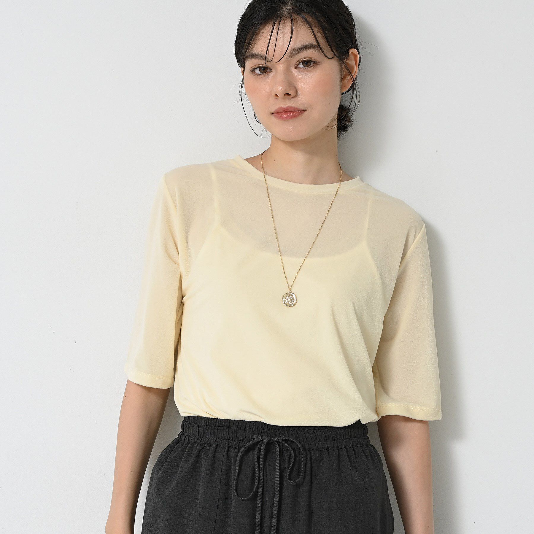 Dessin「【洗える】シアーベロアトップス」|Tシャツ・カットソー|